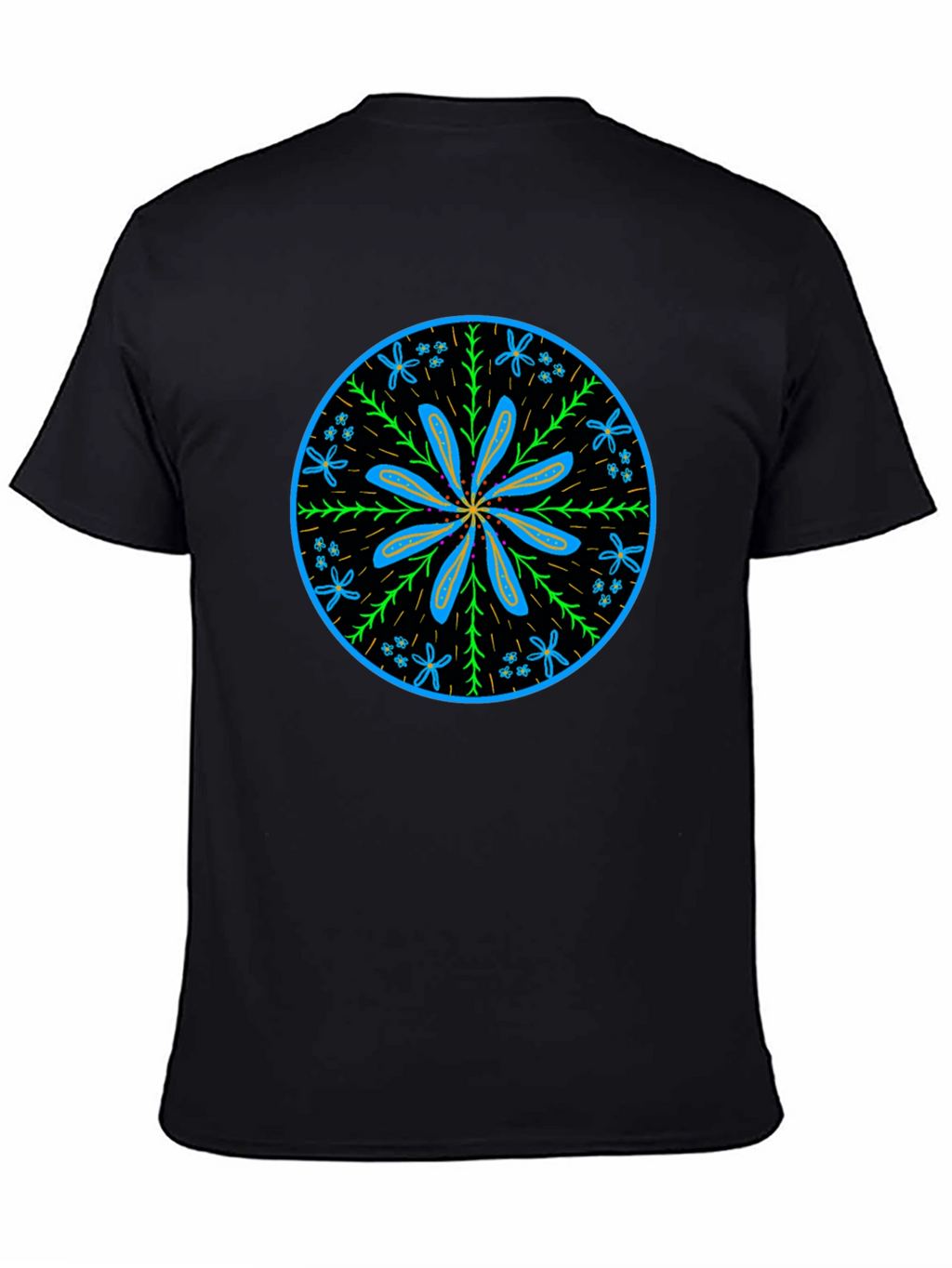 Floral Mandala Graphic Tee - Black
