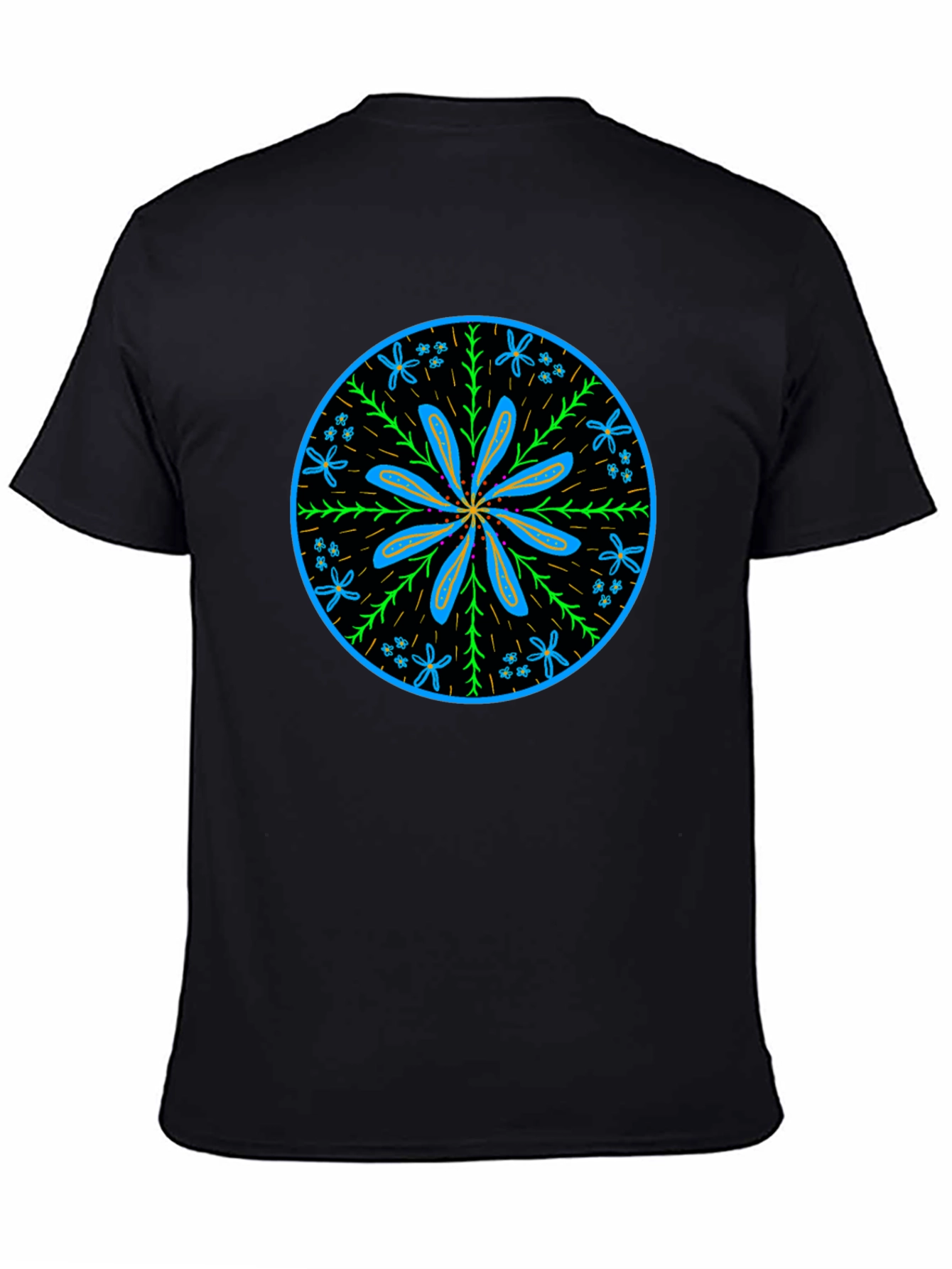 Floral Mandala Graphic Tee - Black