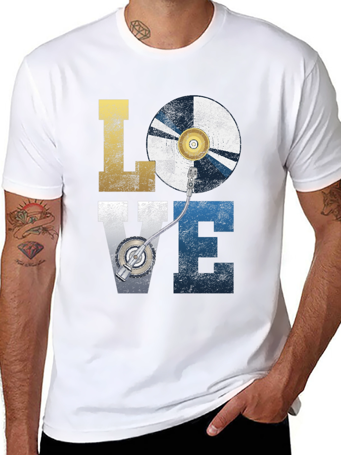 Retro DJ Love T-Shirt Vinyl Music Lover Tee