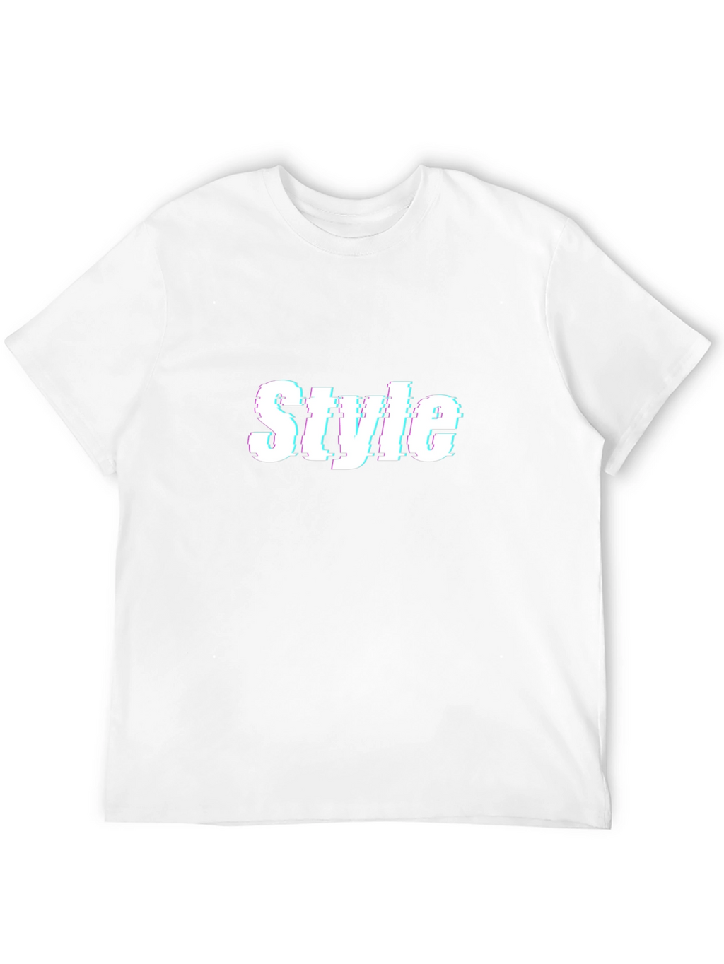 Stylish Glitch Style Black T-Shirt