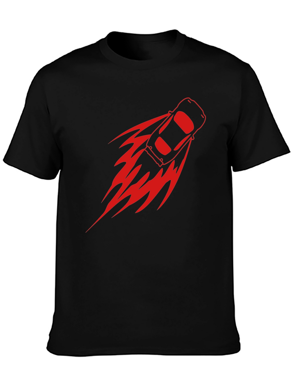 Mens Black T-Shirt with Racing Car Graphic