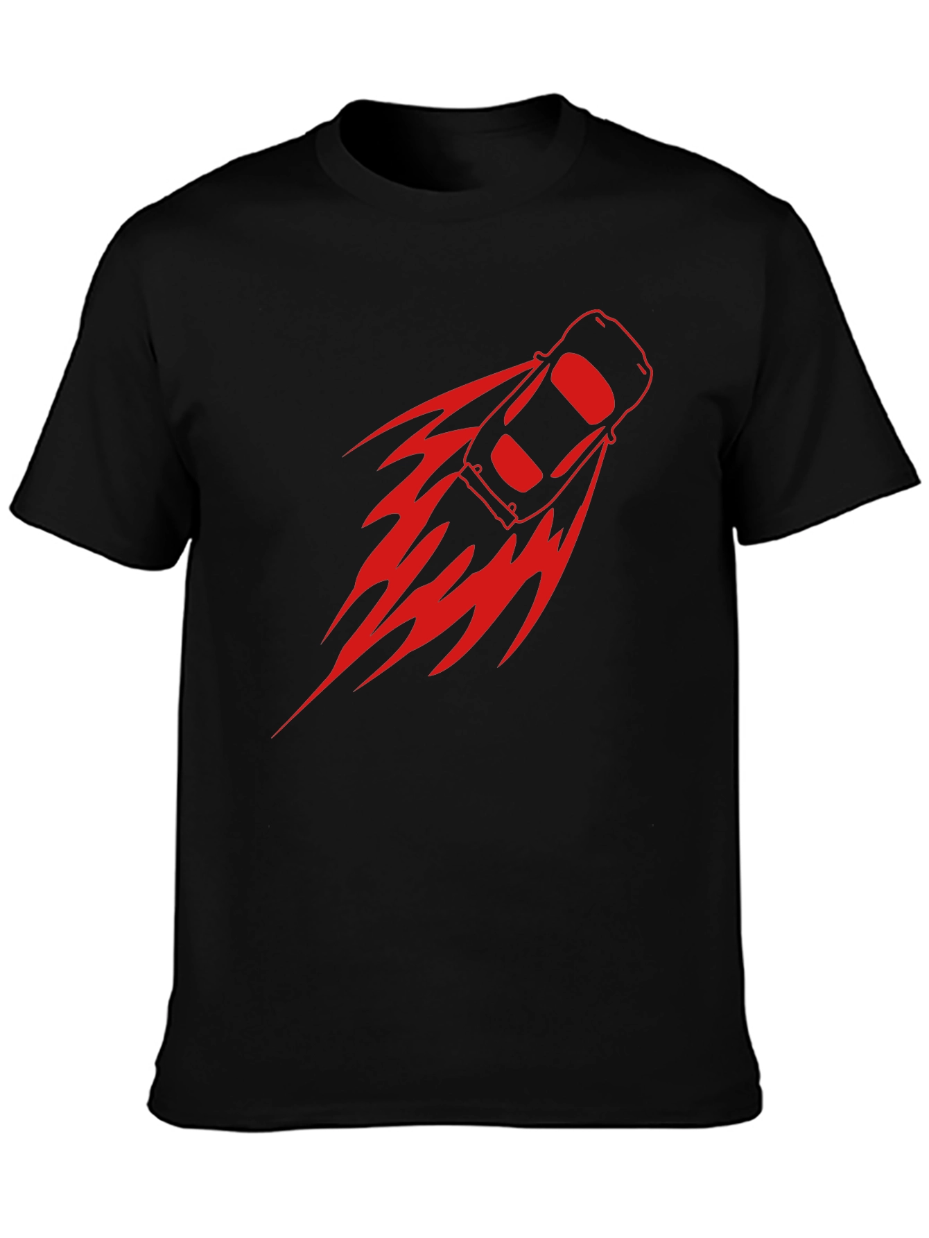 Mens Black T-Shirt with Racing Car Graphic