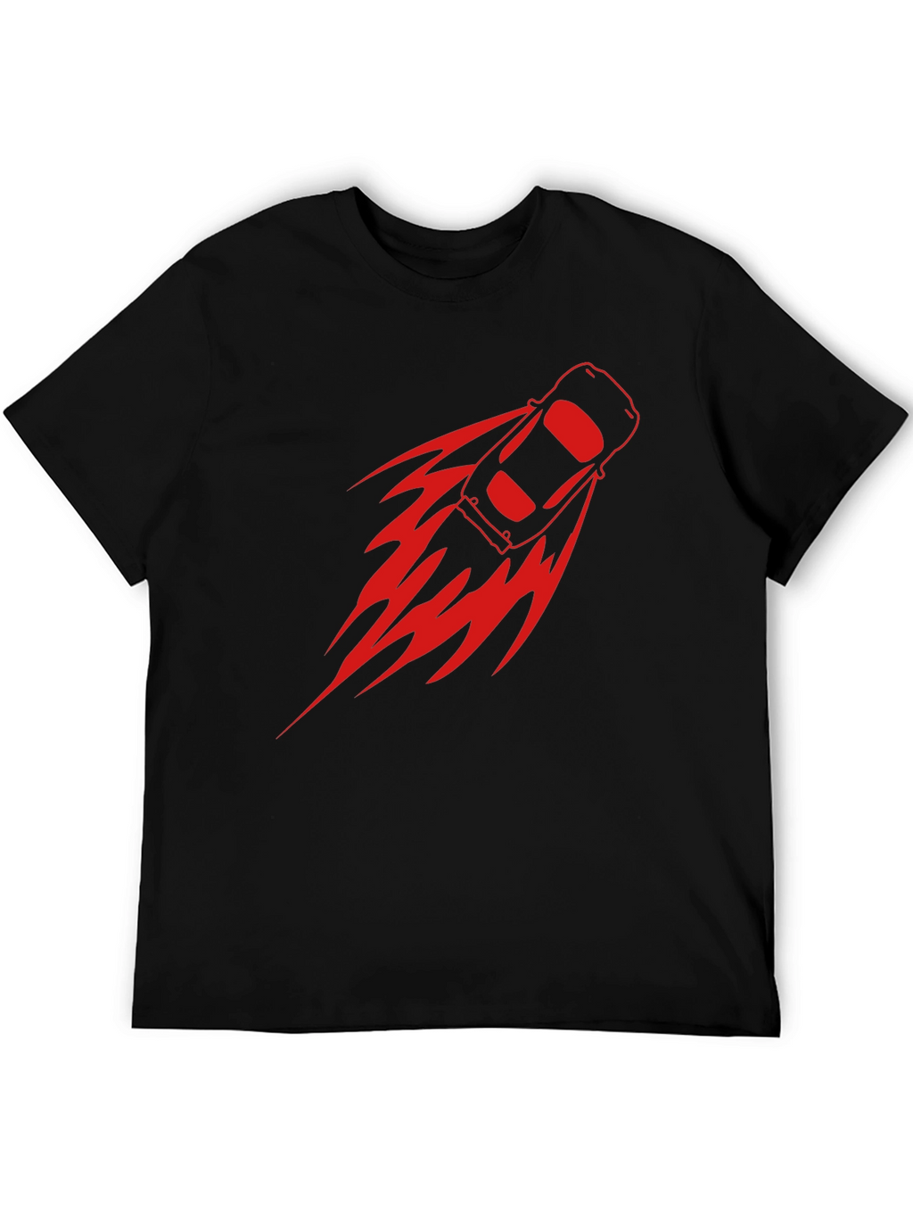 Mens Black T-Shirt with Racing Car Graphic