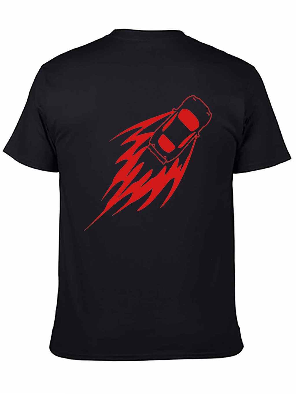 Mens Black T-Shirt with Racing Car Graphic