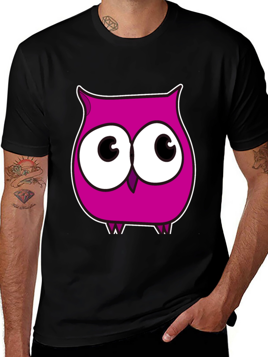 Cartoon Owl Graphic Tee - Fun and Unique!