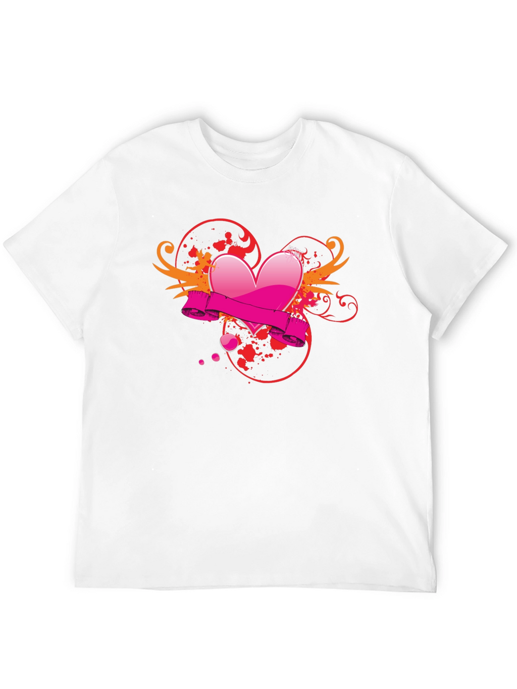 Black T-Shirt with Heart Graphic