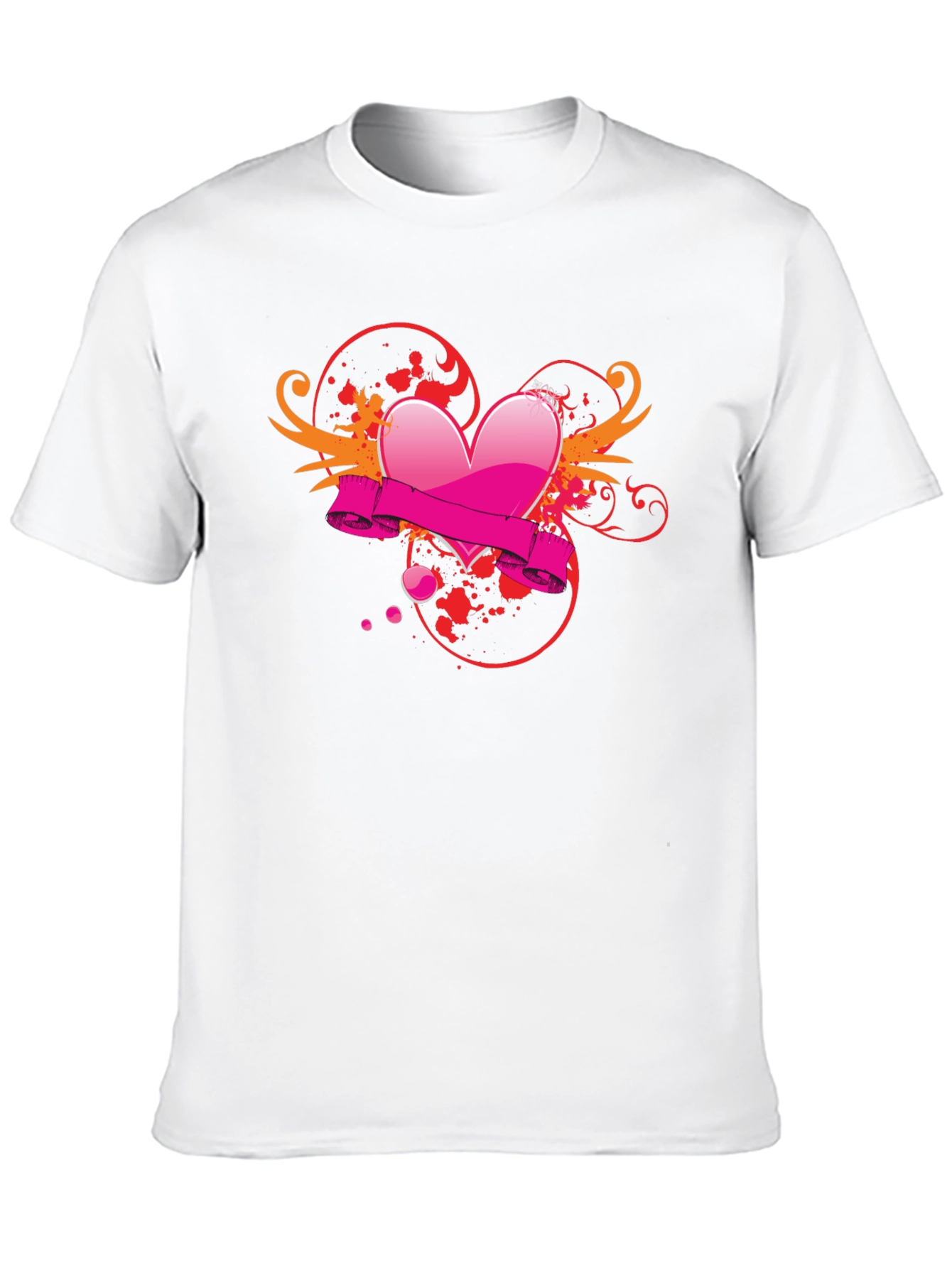 Black T-Shirt with Heart Graphic