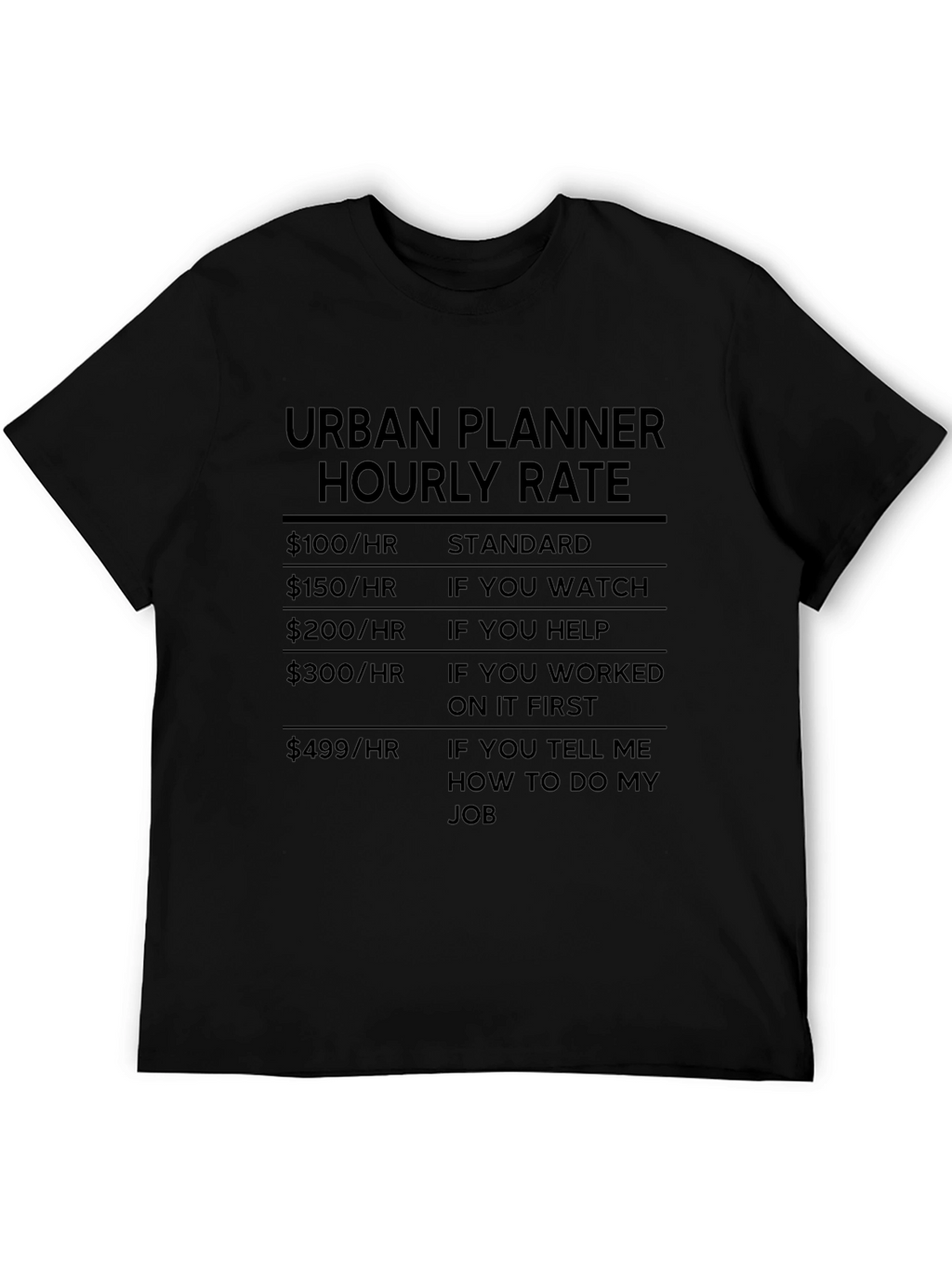 Urban Planner Hourly Rate T-Shirt