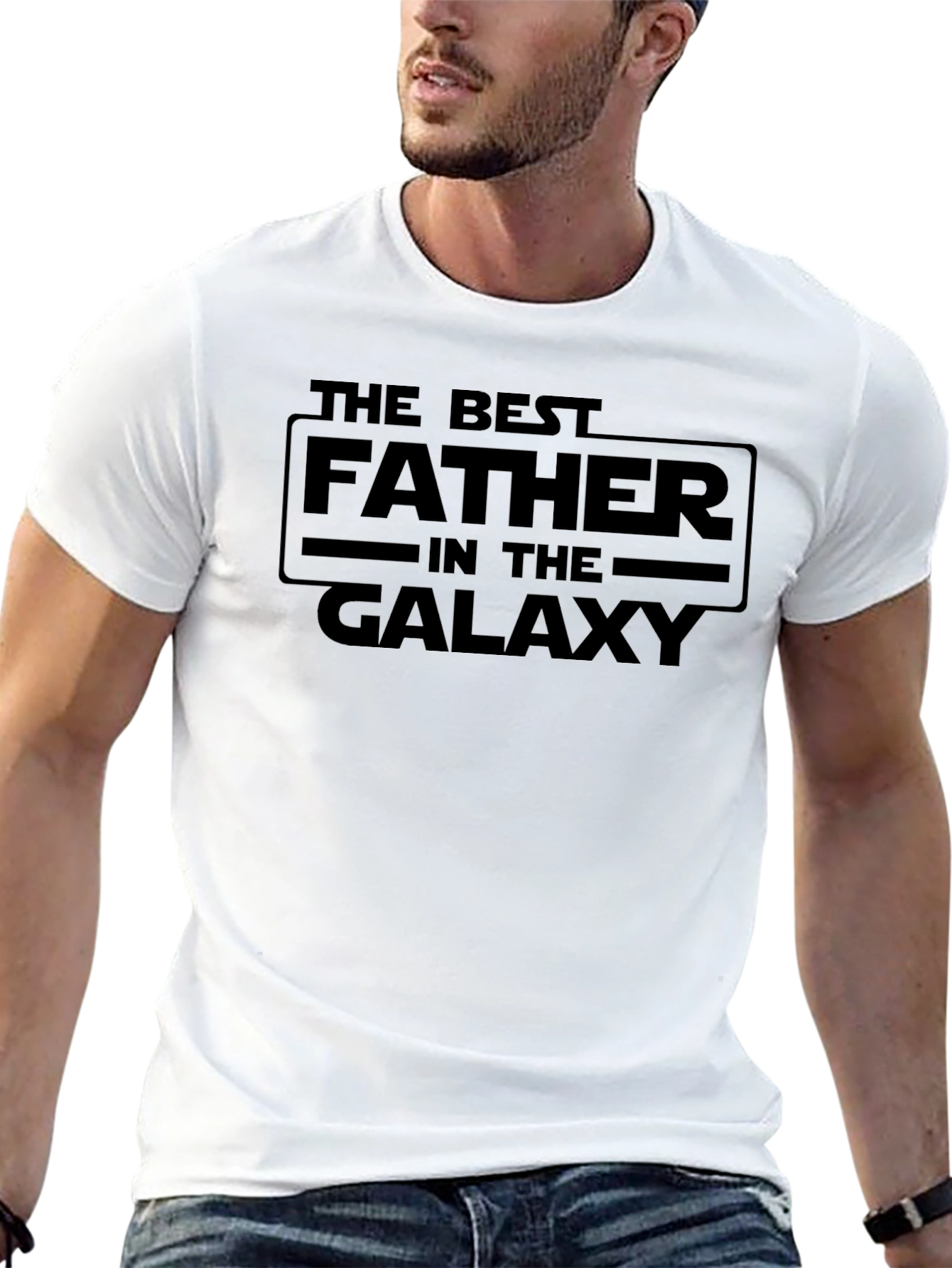 Best Father in the Galaxy Black Graphic Tee