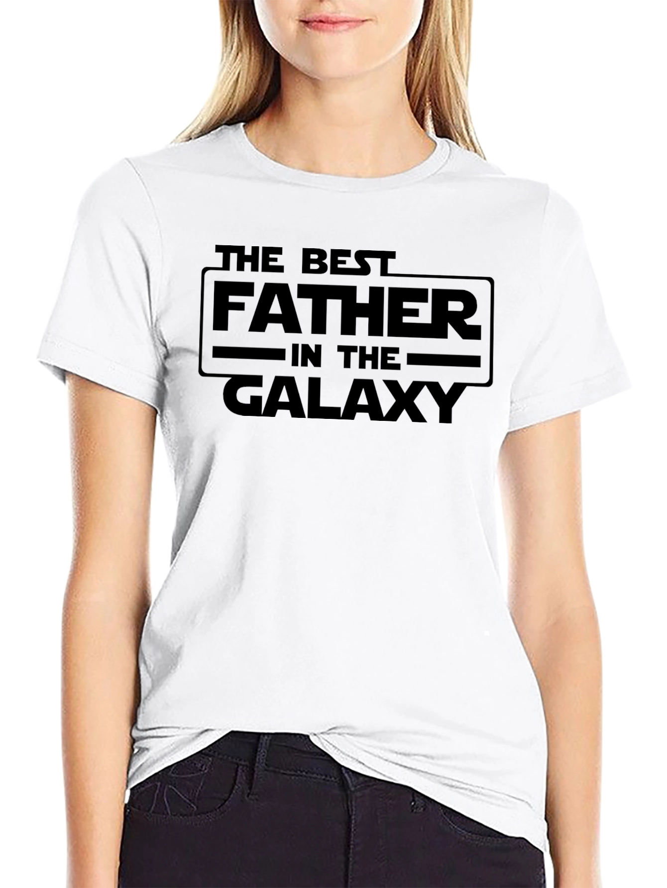 Best Father in the Galaxy Black Graphic Tee