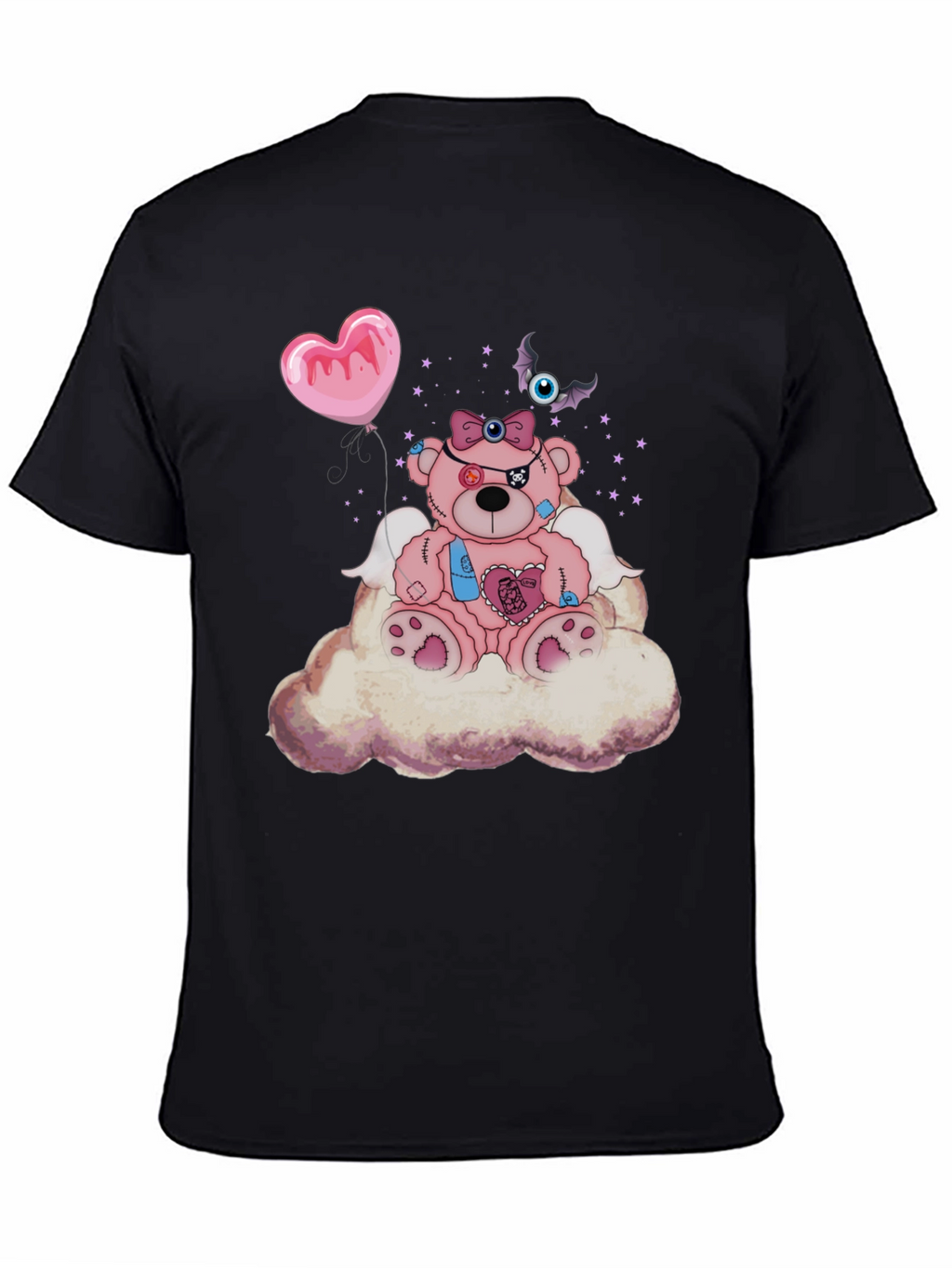 Creepy Cute Teddy Bear on Cloud T-Shirt