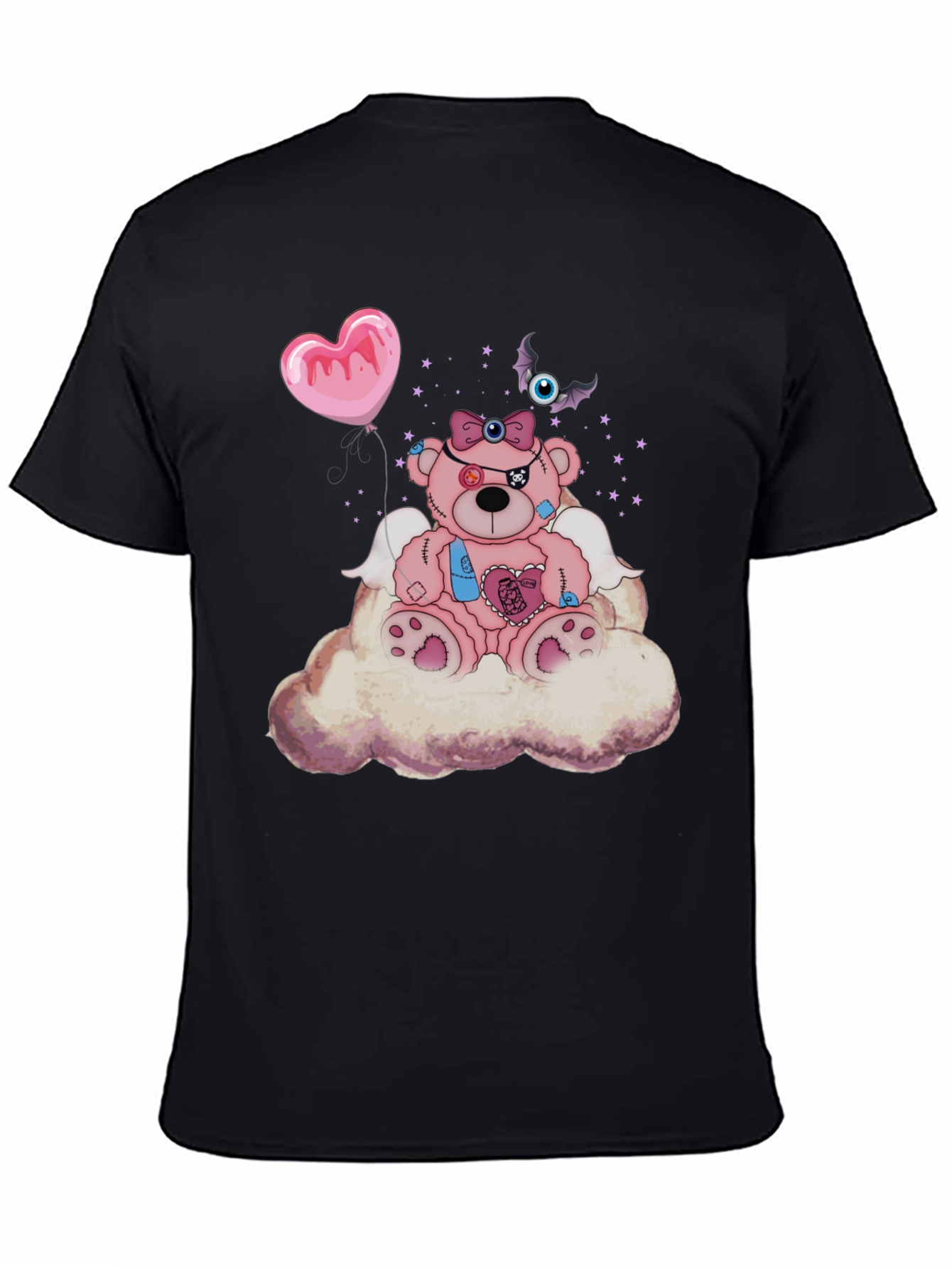 Creepy Cute Teddy Bear on Cloud T-Shirt