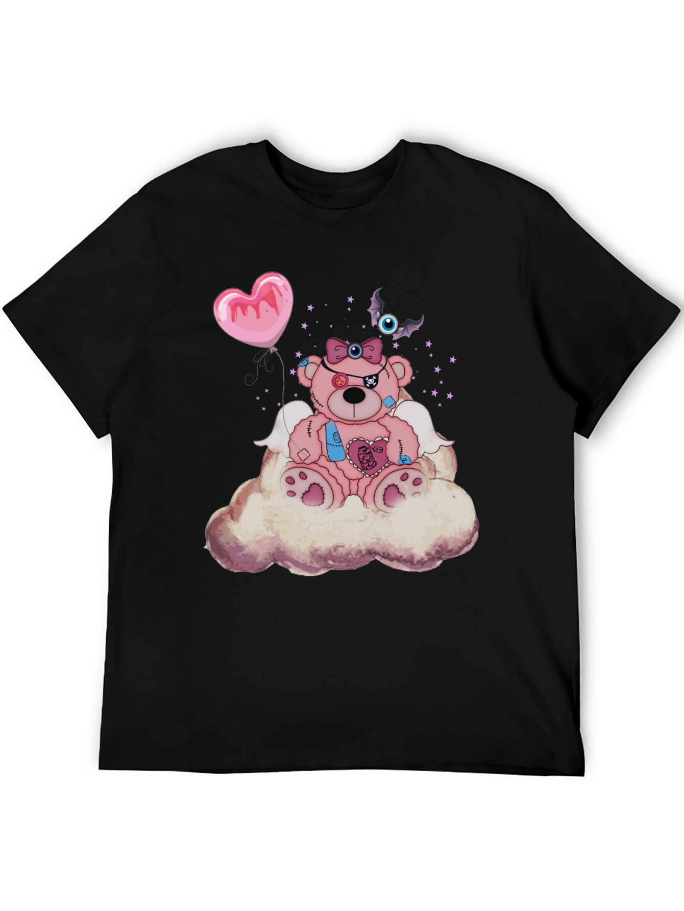 Creepy Cute Teddy Bear on Cloud T-Shirt