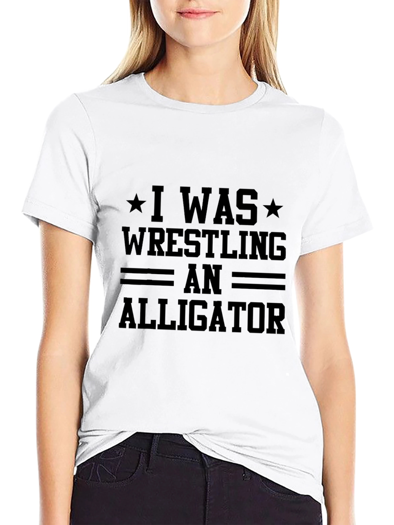 I Was Wrestling an Alligator T-Shirt Funny Tee