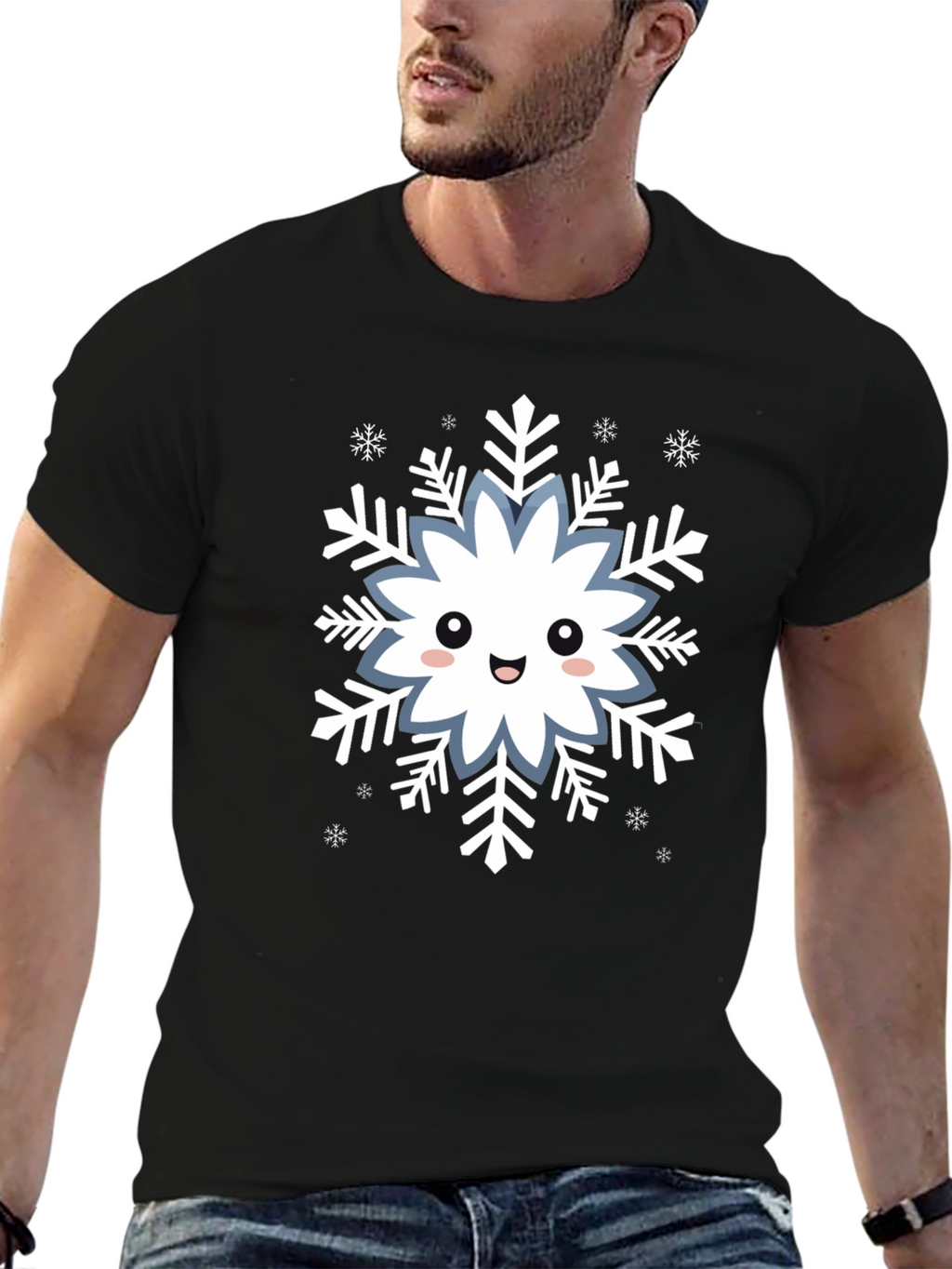 Cute Snowflake Graphic T-Shirt