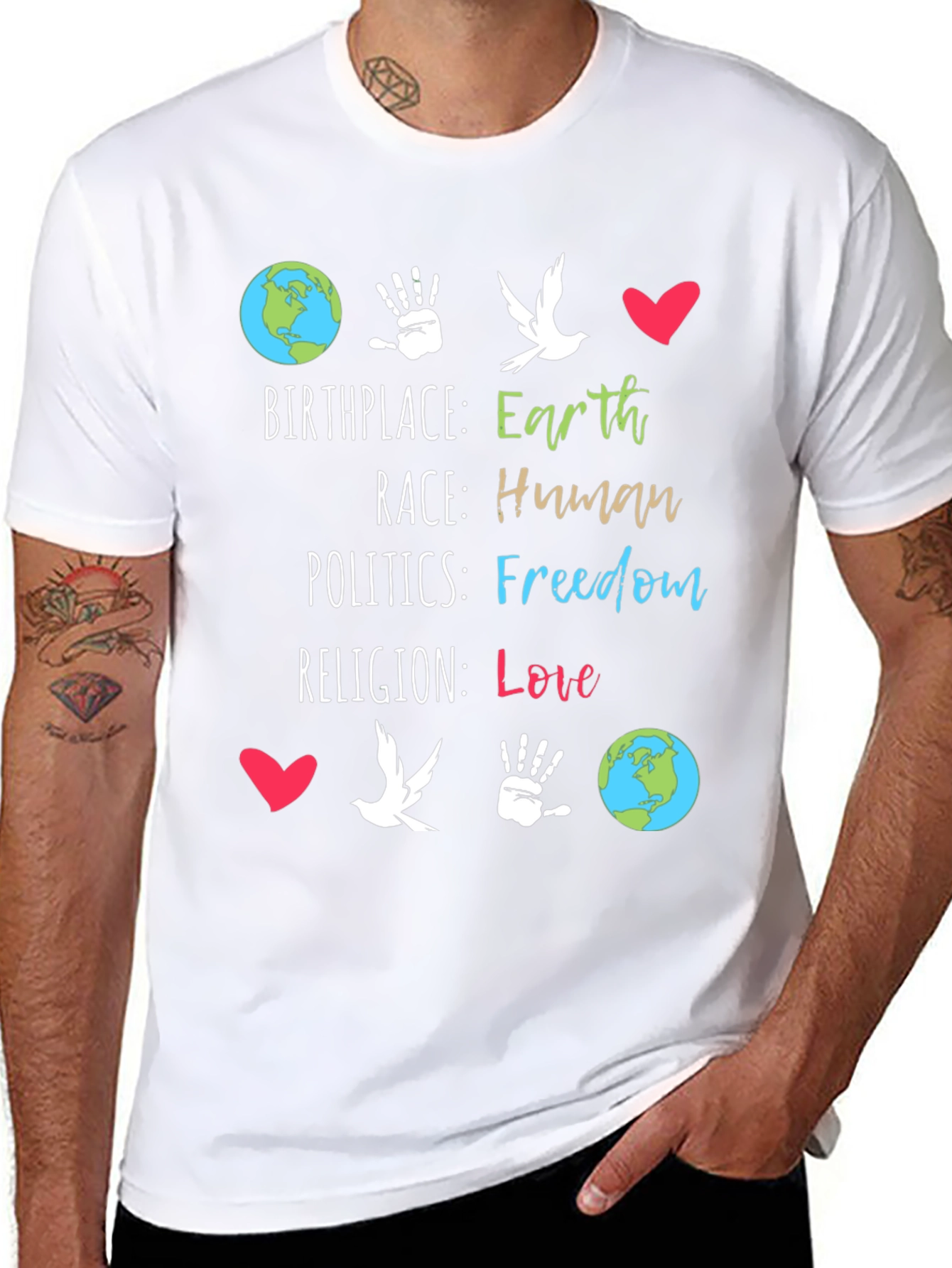 Earth Birthplace Human Race Freedom Love T-Shirt