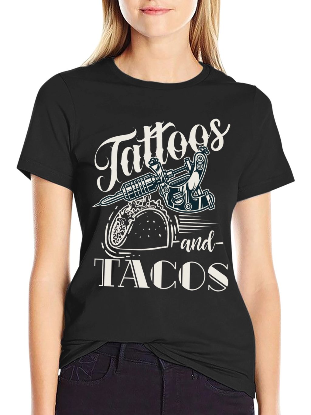 Tattoos & Tacos Black Graphic Tee