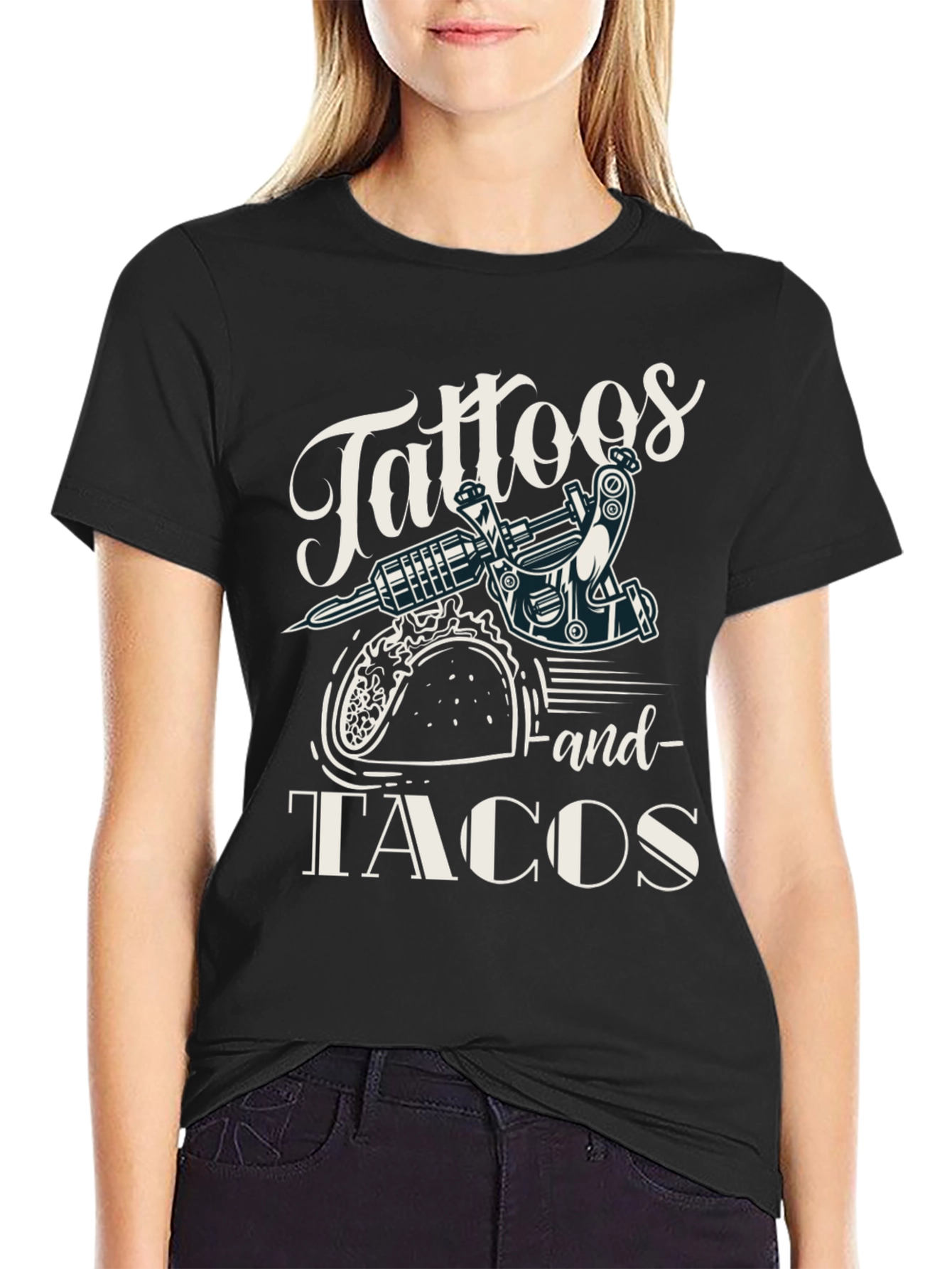 Tattoos & Tacos Black Graphic Tee