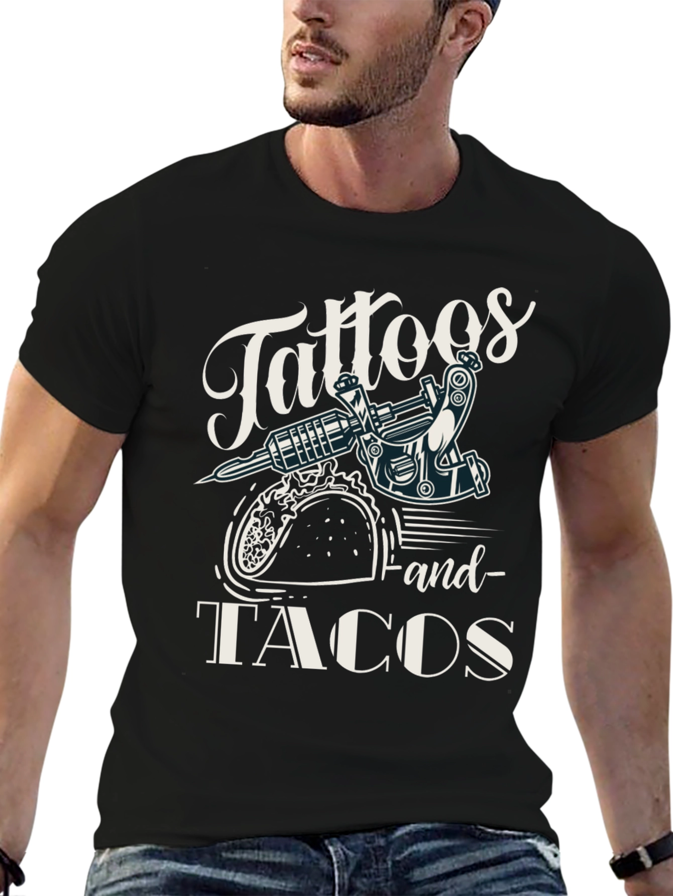 Tattoos & Tacos Black Graphic Tee