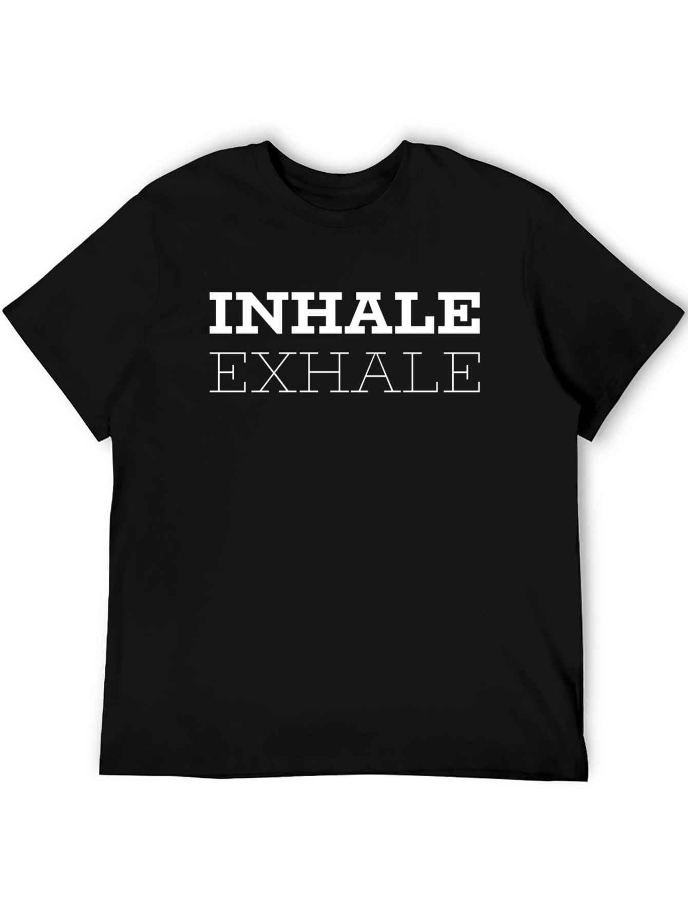 Inhale Exhale Graphic Tee - Black Cotton T-Shirt