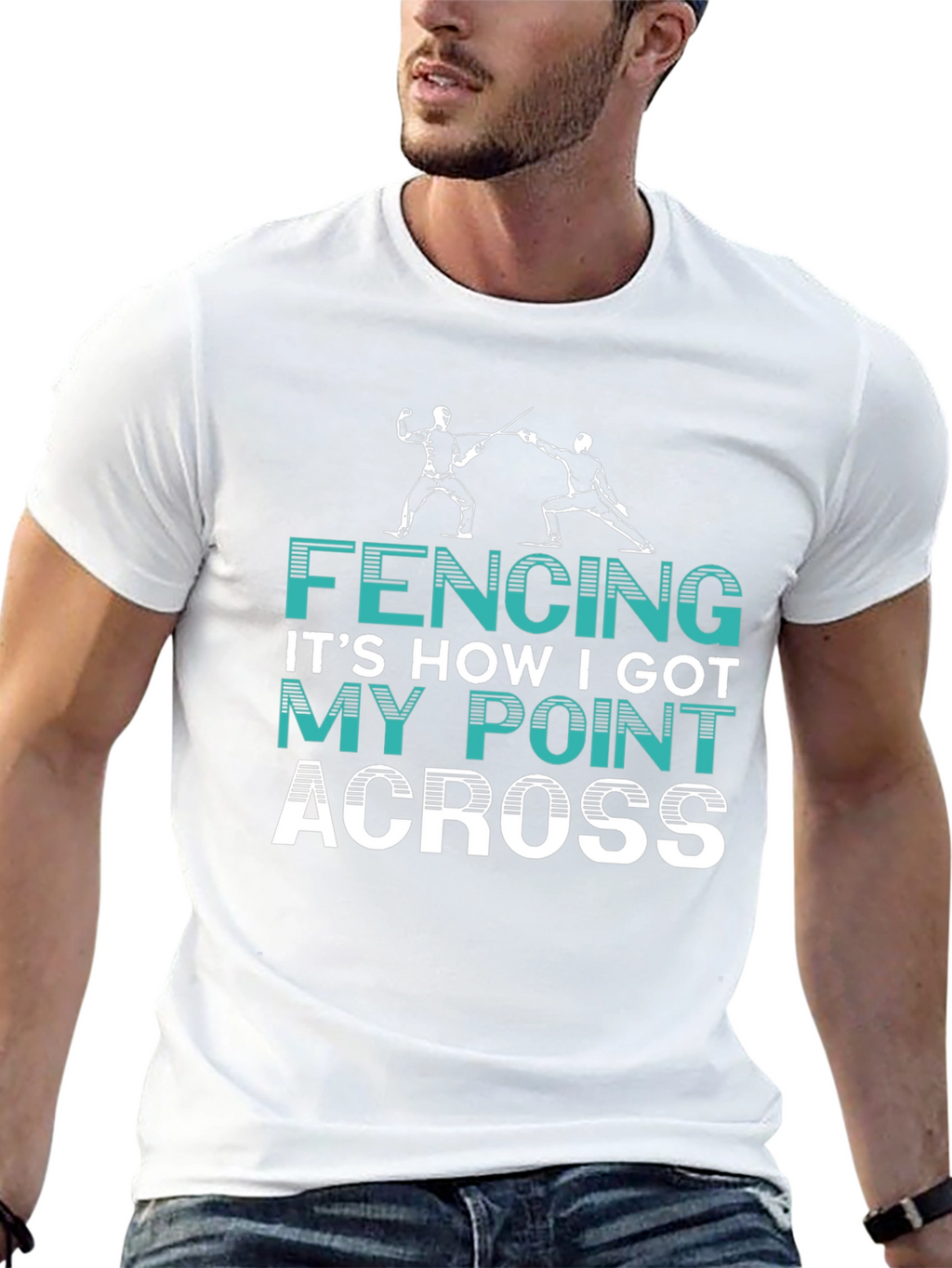 Fencing Point Across Graphic Tee