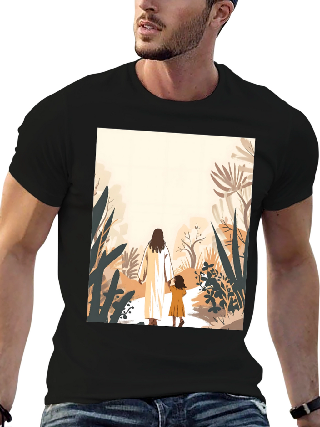 Faith Walk T-Shirt - Jesus & Child Design
