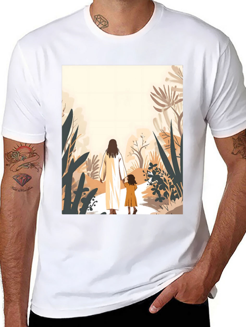 Faith Walk T-Shirt - Jesus & Child Design