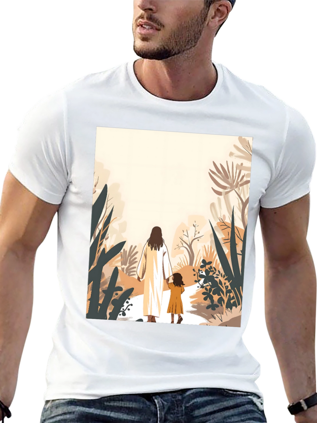 Faith Walk T-Shirt - Jesus & Child Design