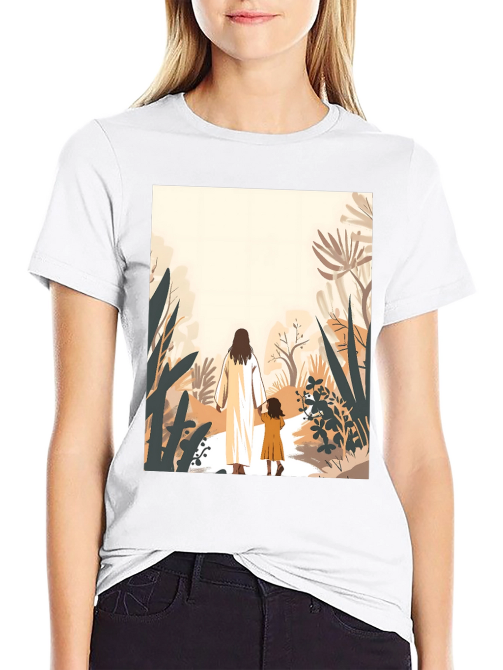Faith Walk T-Shirt - Jesus & Child Design