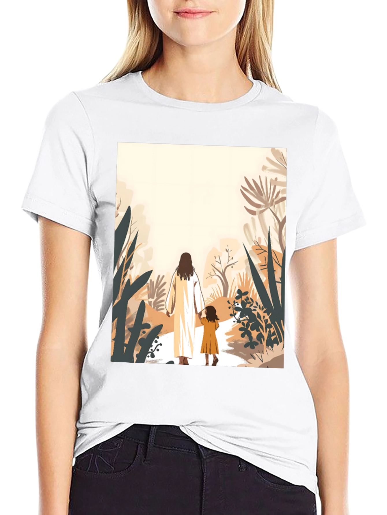 Faith Walk T-Shirt - Jesus & Child Design