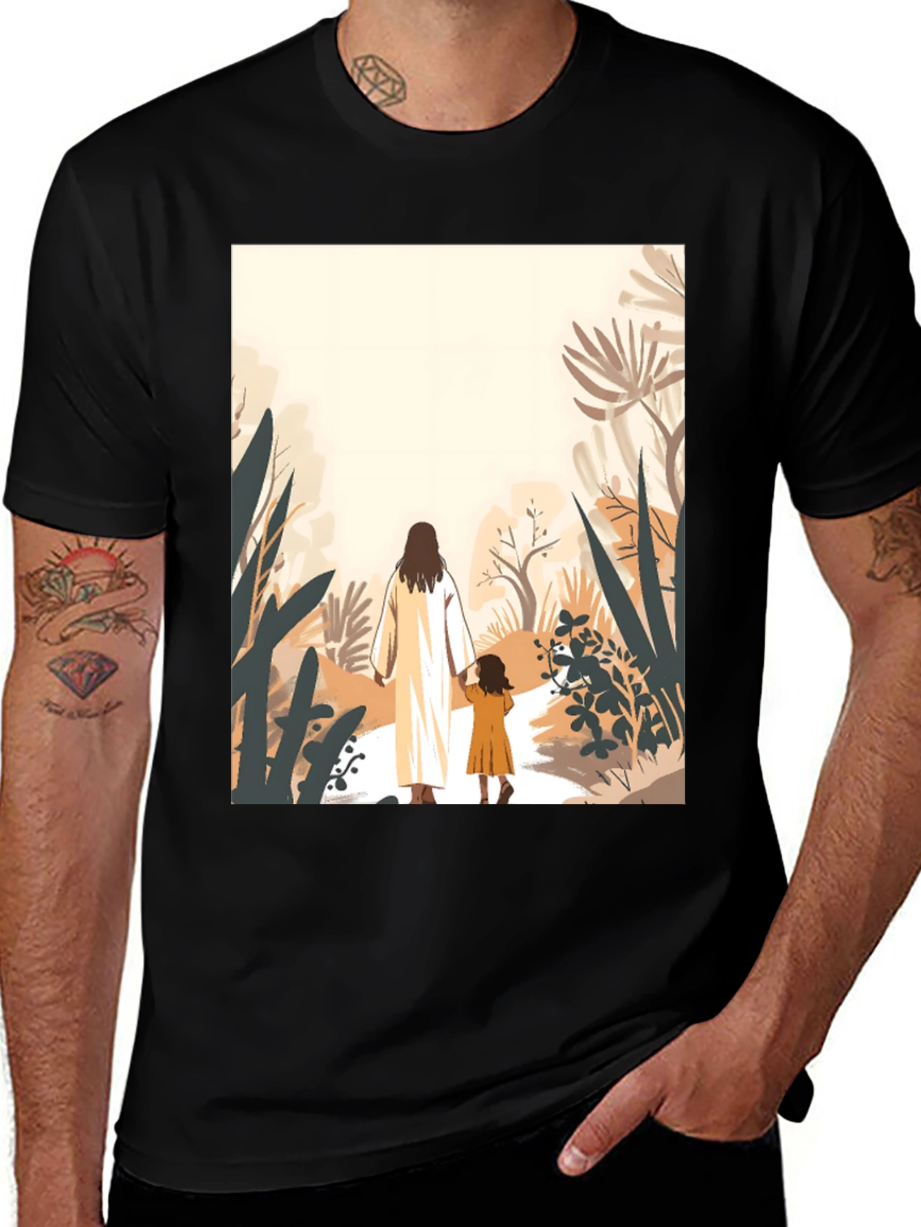 Faith Walk T-Shirt - Jesus & Child Design