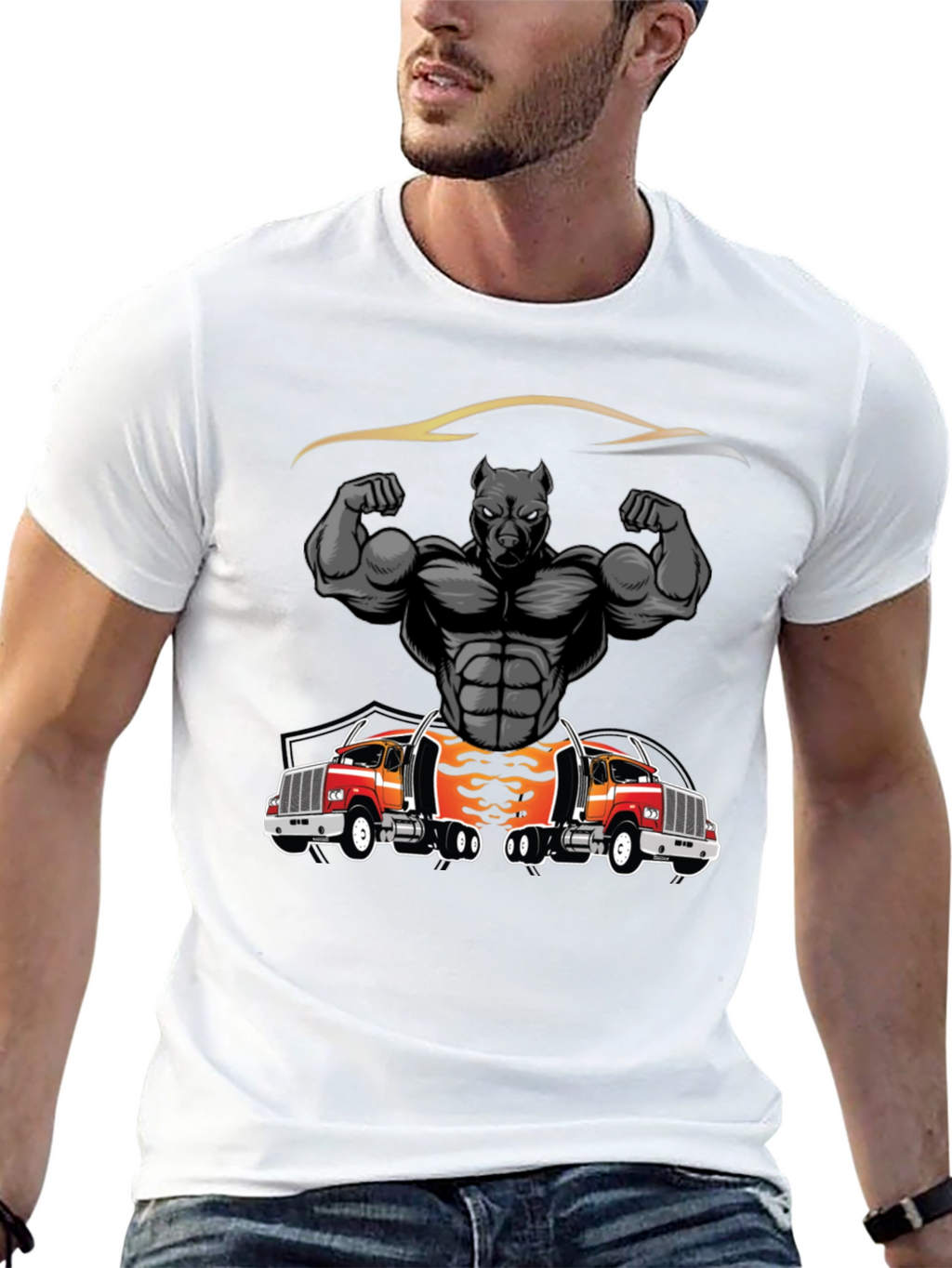 Pitbull Muscle Trucker Graphic T-Shirt