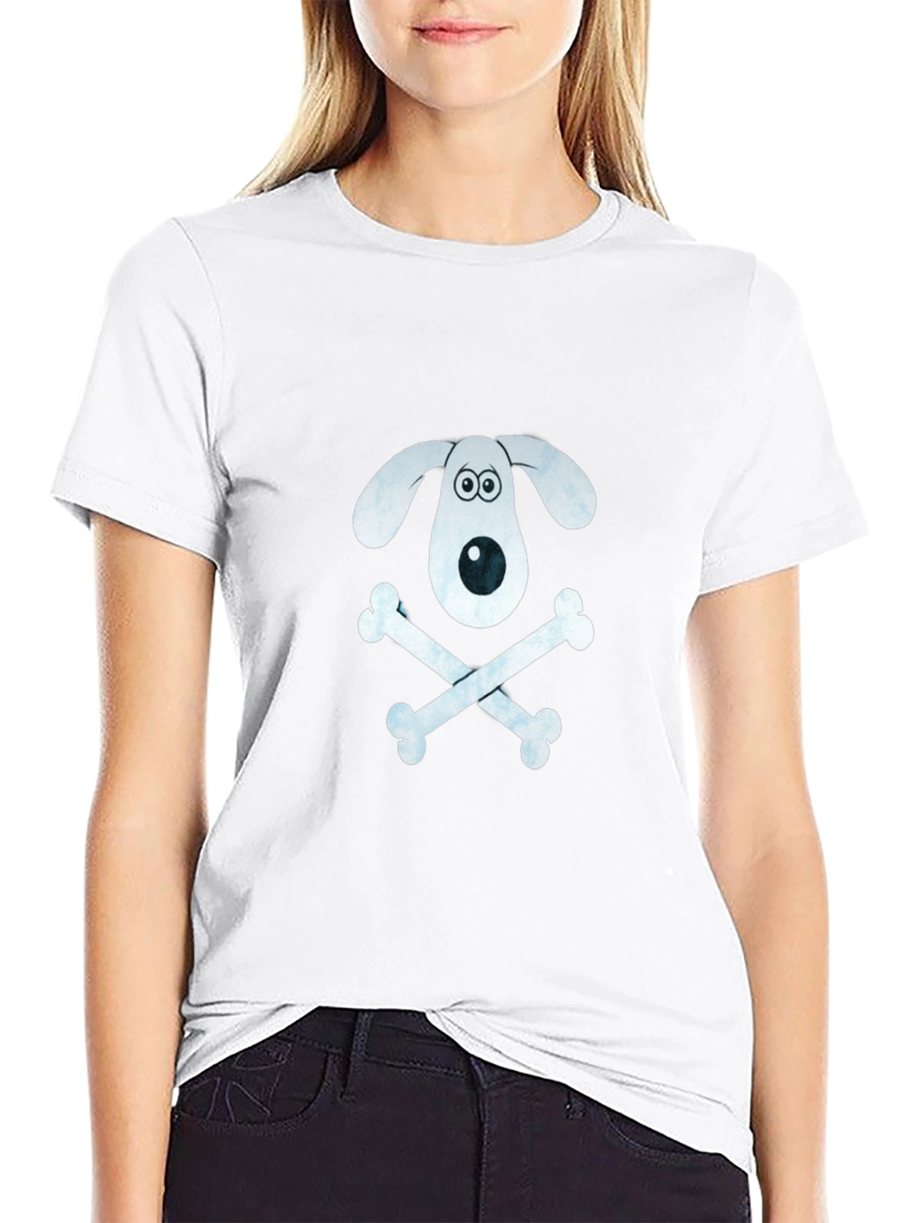 Dog & Bones Graphic T-Shirt - Black Cotton
