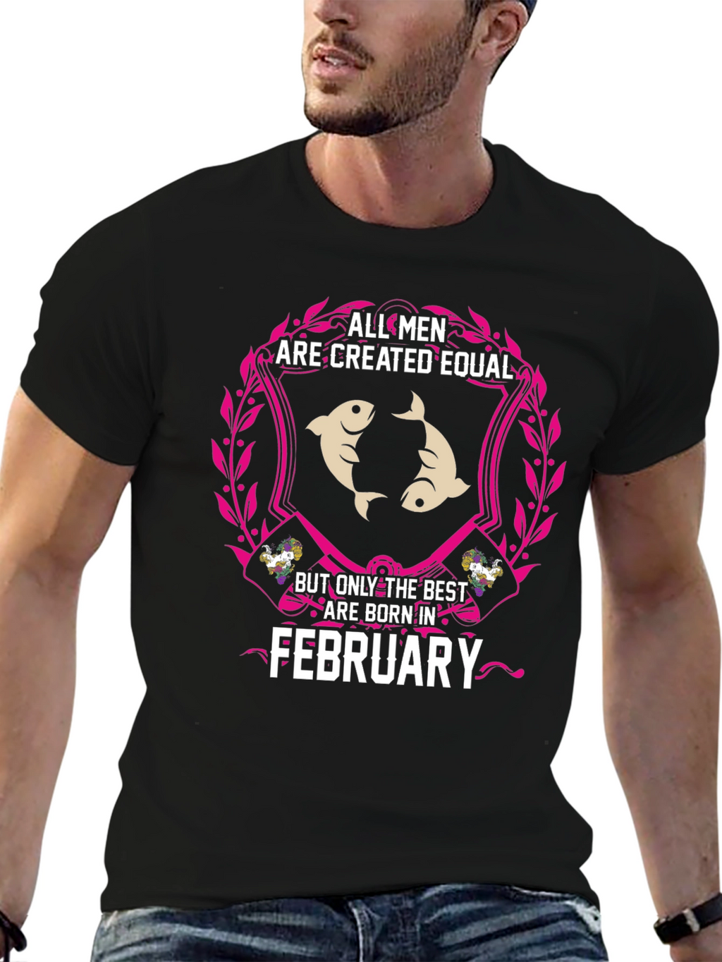 February Born Mens T-Shirt - Pisces Zodiac