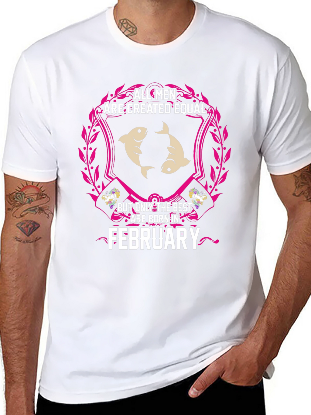 February Born Mens T-Shirt - Pisces Zodiac