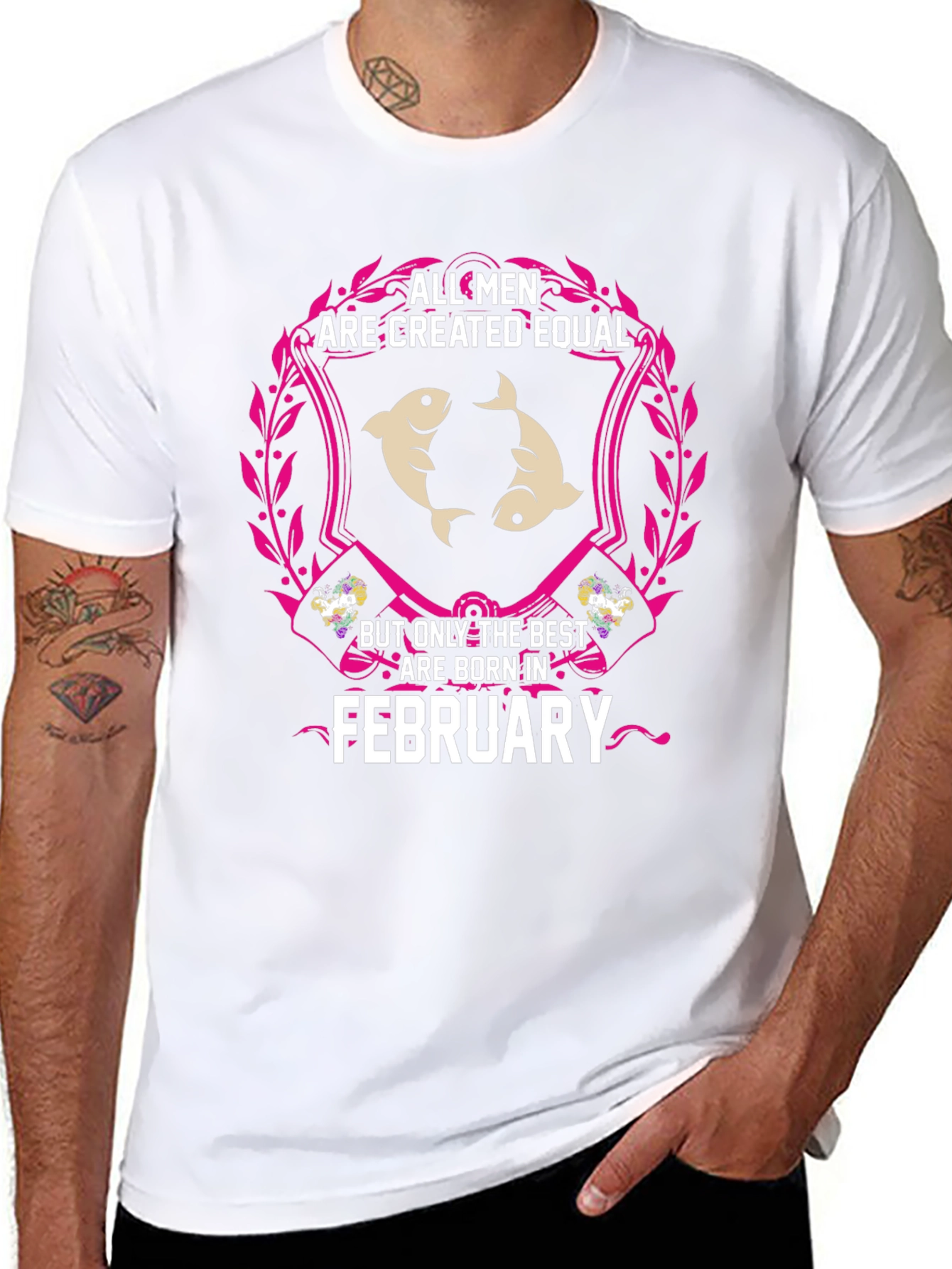 February Born Mens T-Shirt - Pisces Zodiac