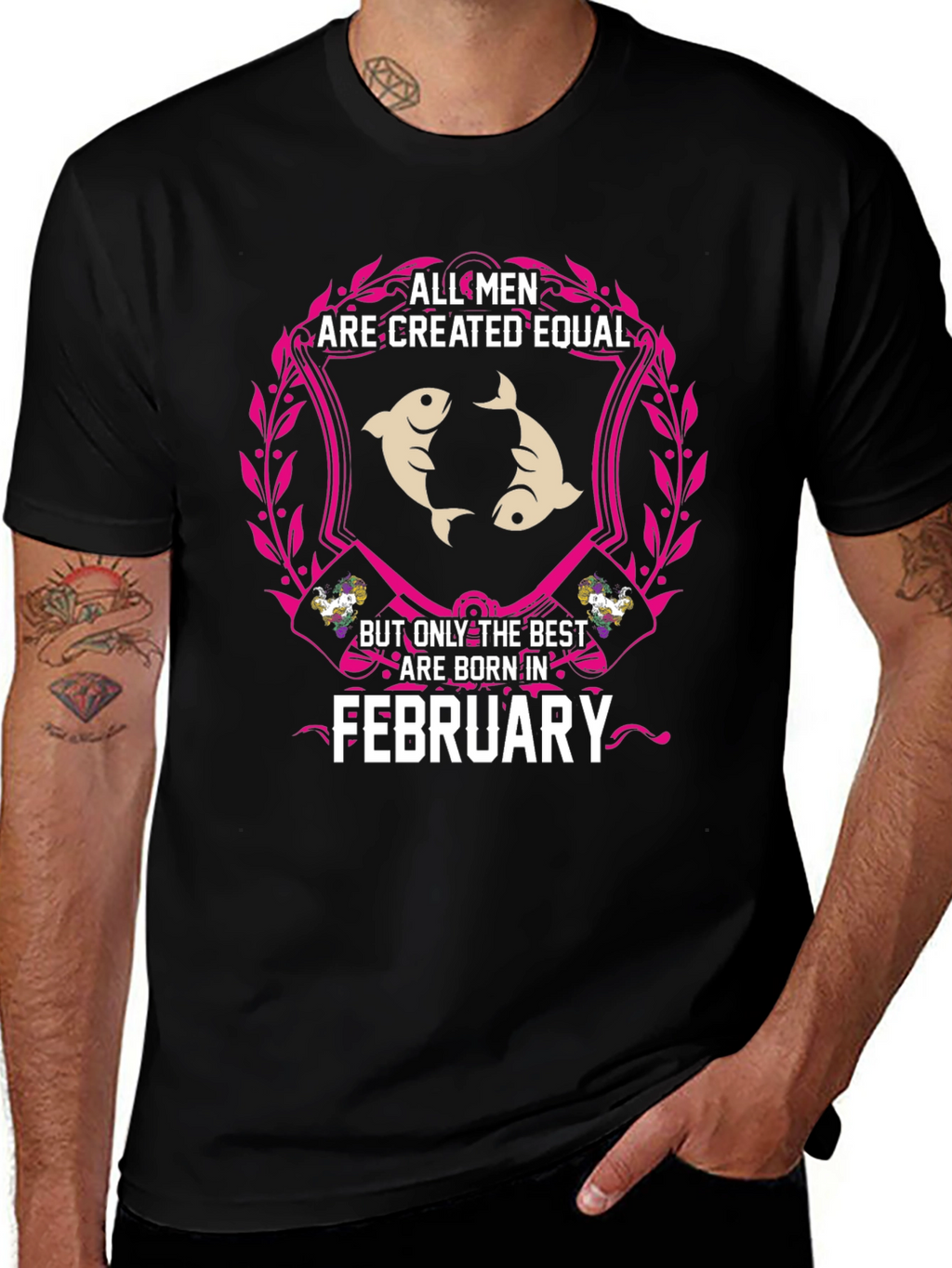 February Born Mens T-Shirt - Pisces Zodiac