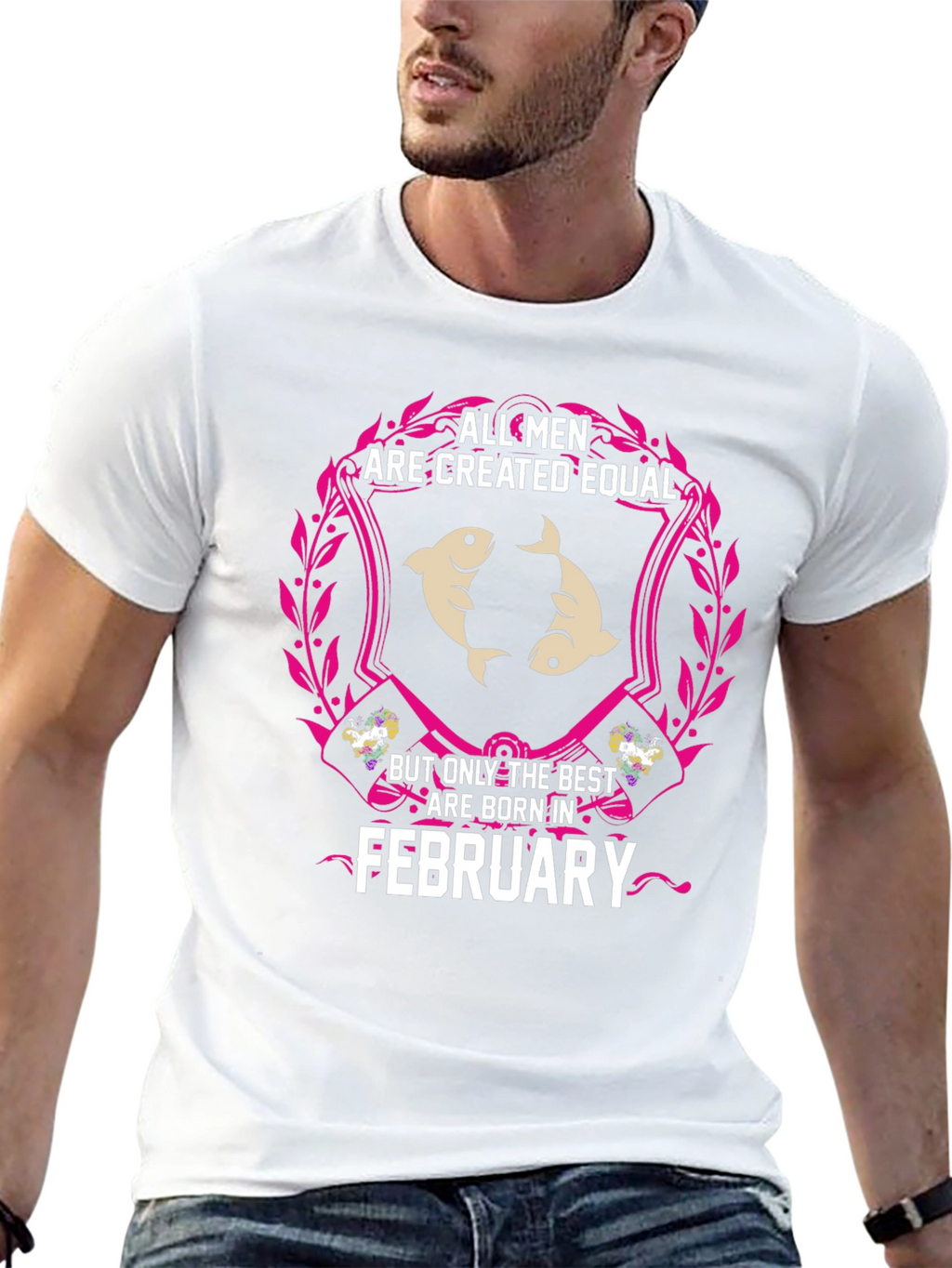 February Born Mens T-Shirt - Pisces Zodiac