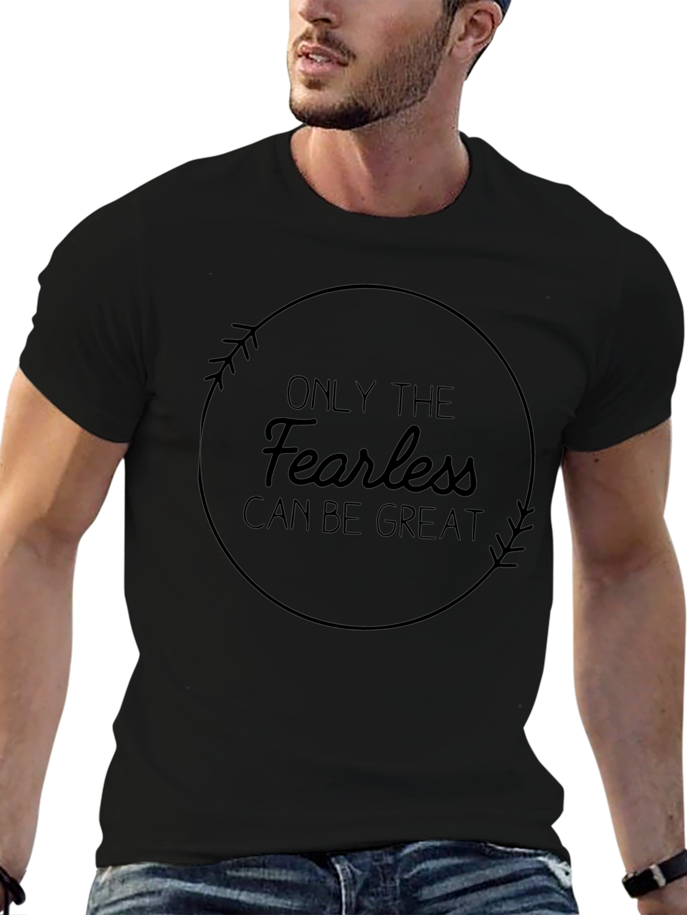 Fearless Greatness Graphic Tee - Stylish Cotton Blend