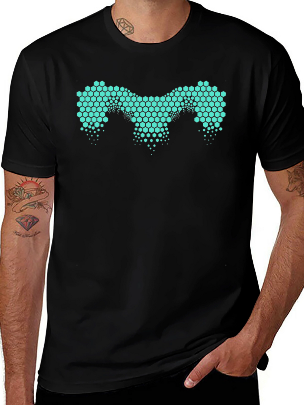 Honeycomb Pattern Tee - Modern Design