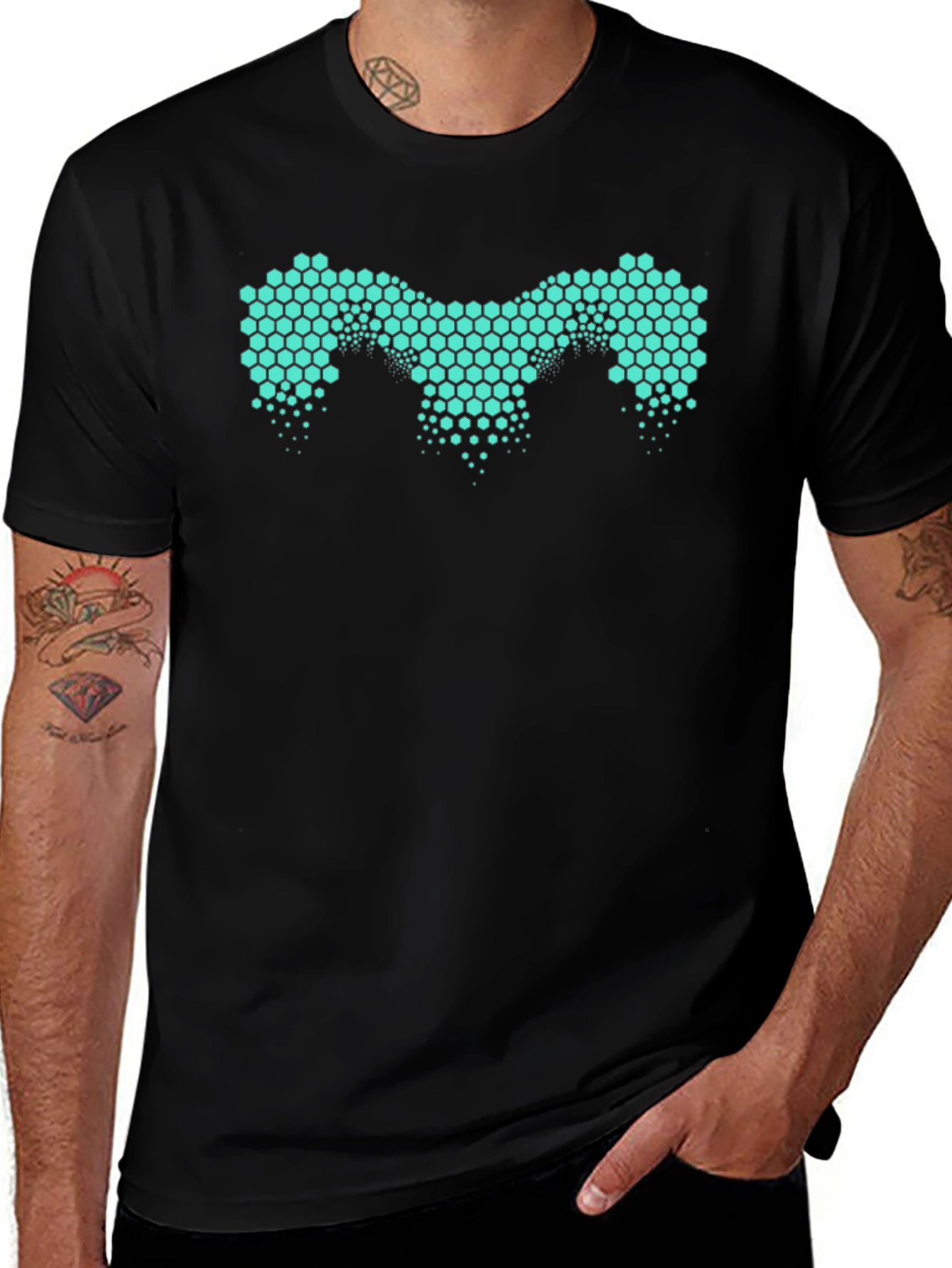 Honeycomb Pattern Tee - Modern Design