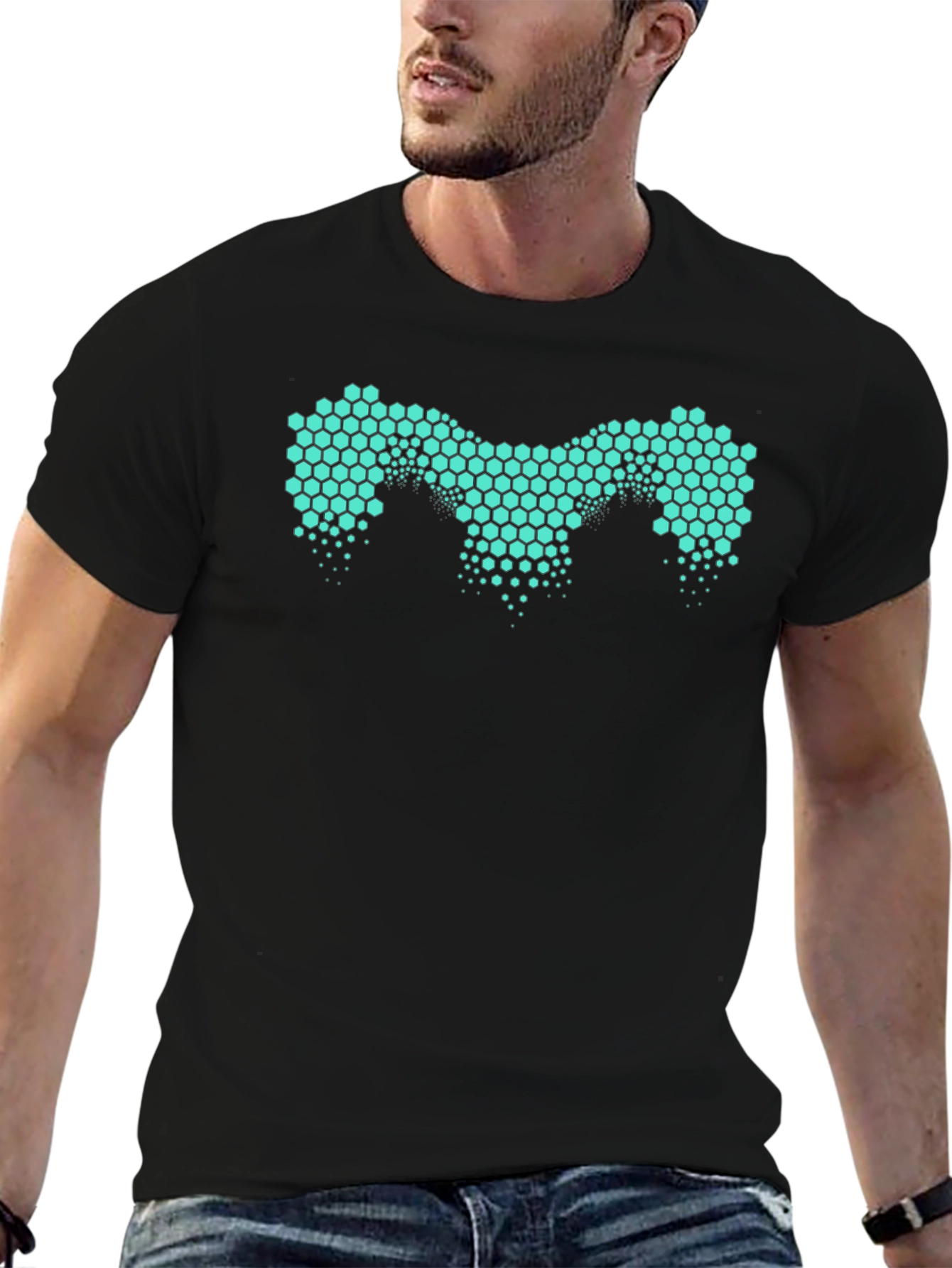 Honeycomb Pattern Tee - Modern Design