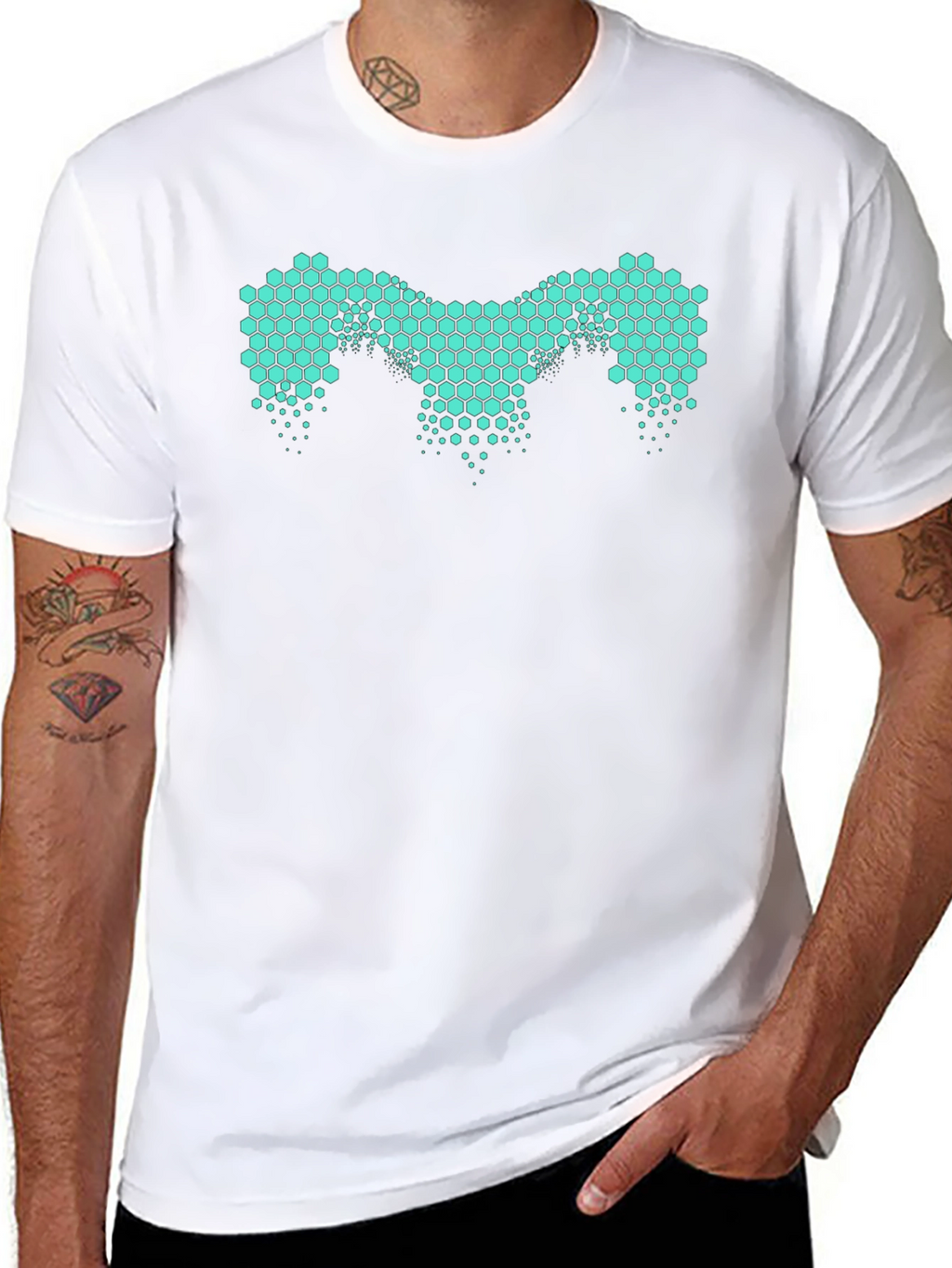 Honeycomb Pattern Tee - Modern Design