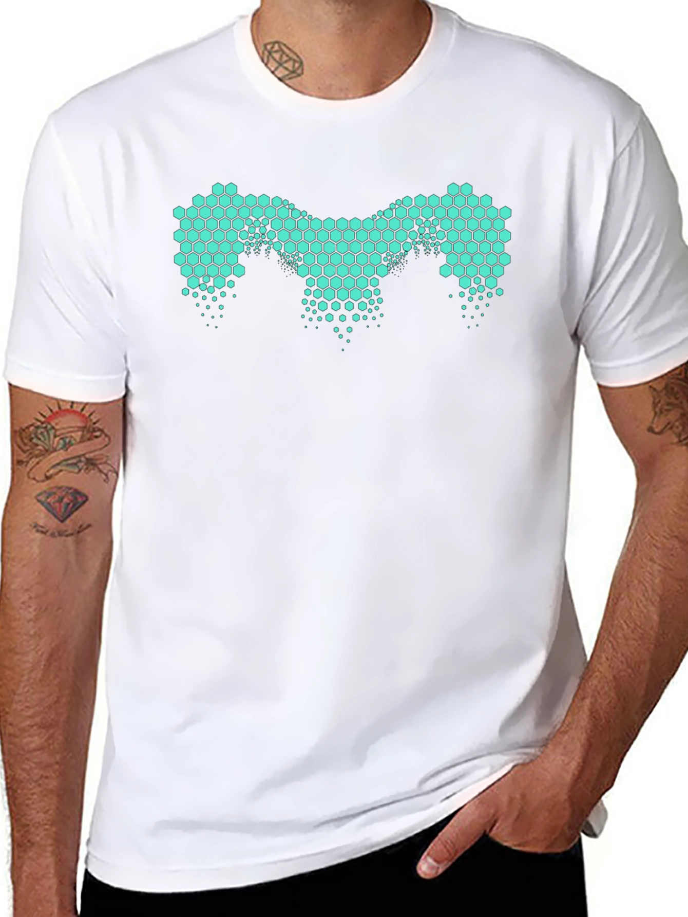 Honeycomb Pattern Tee - Modern Design
