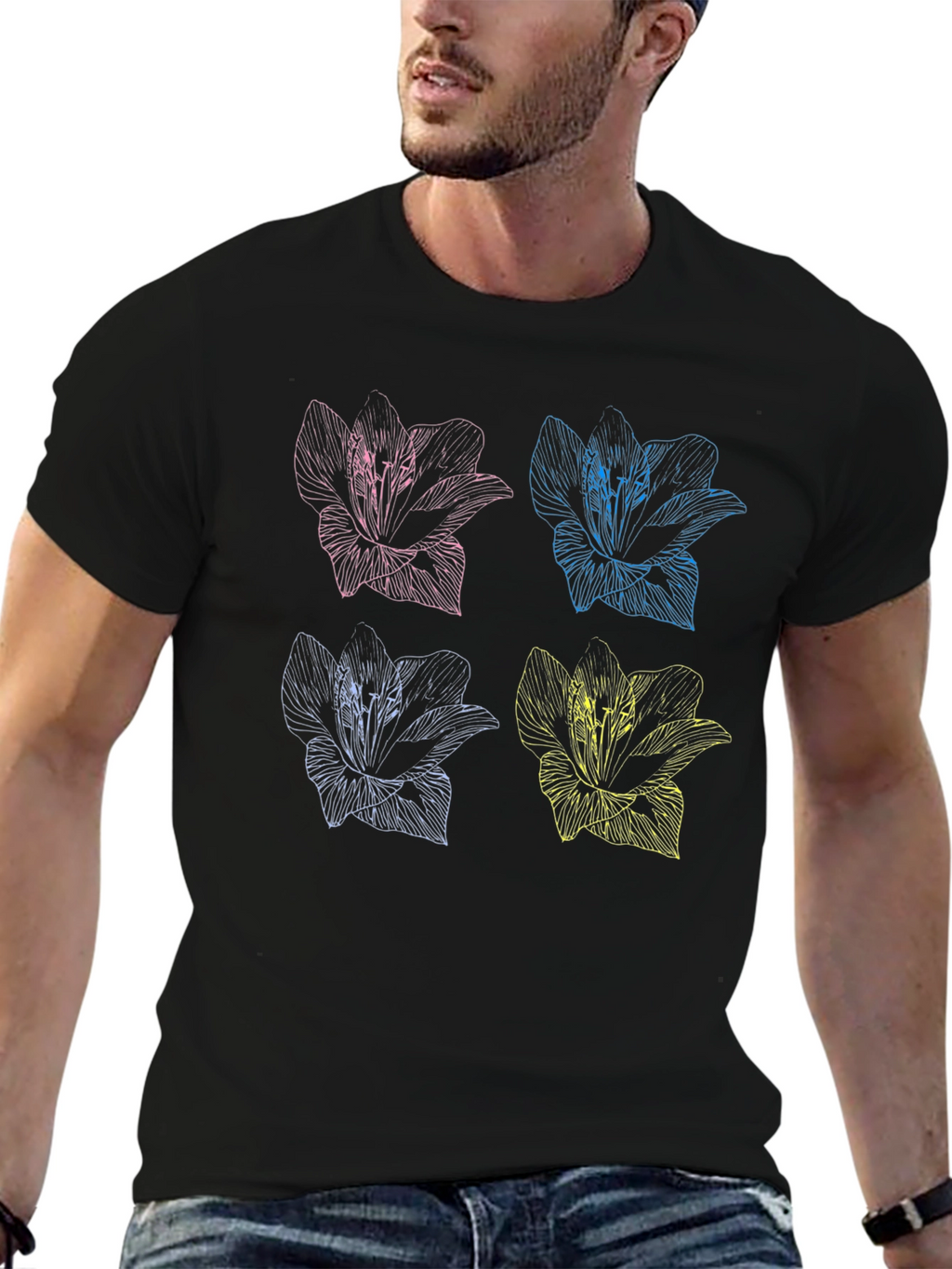 Floral Pop Art T-Shirt - Stylish Graphic Tee