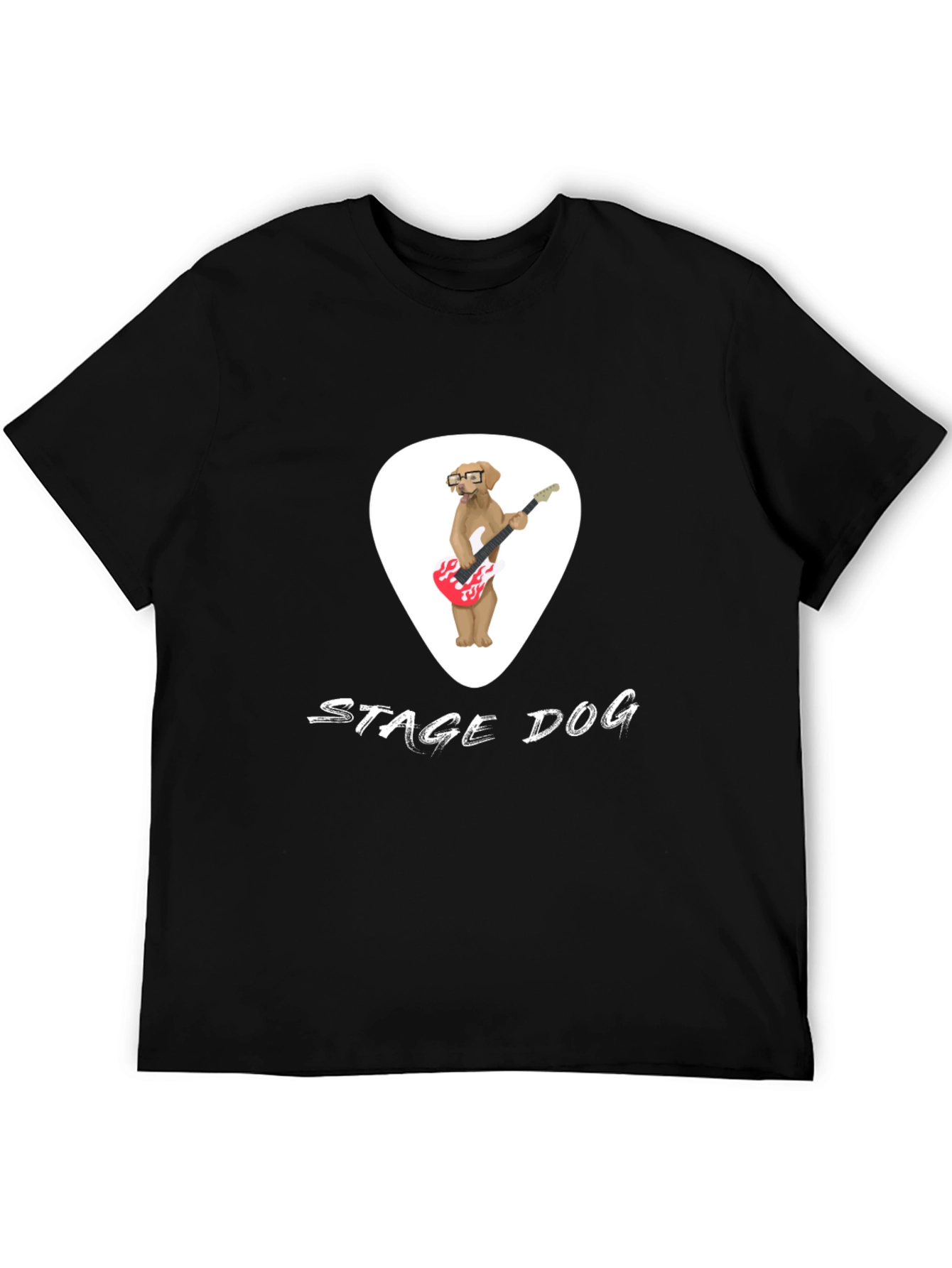 Stage Dog T-Shirt - Rockin Canine Guitarist