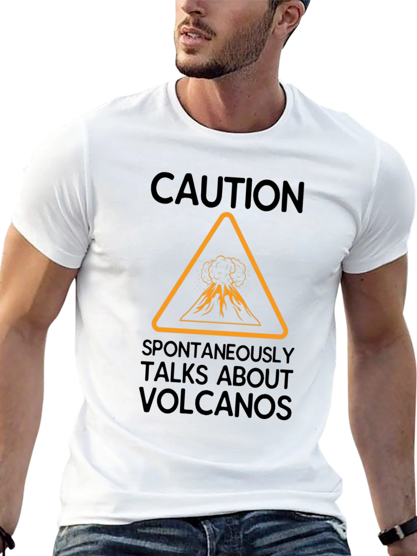 Caution: Volcano Talk T-Shirt - Funny & Unique Design
