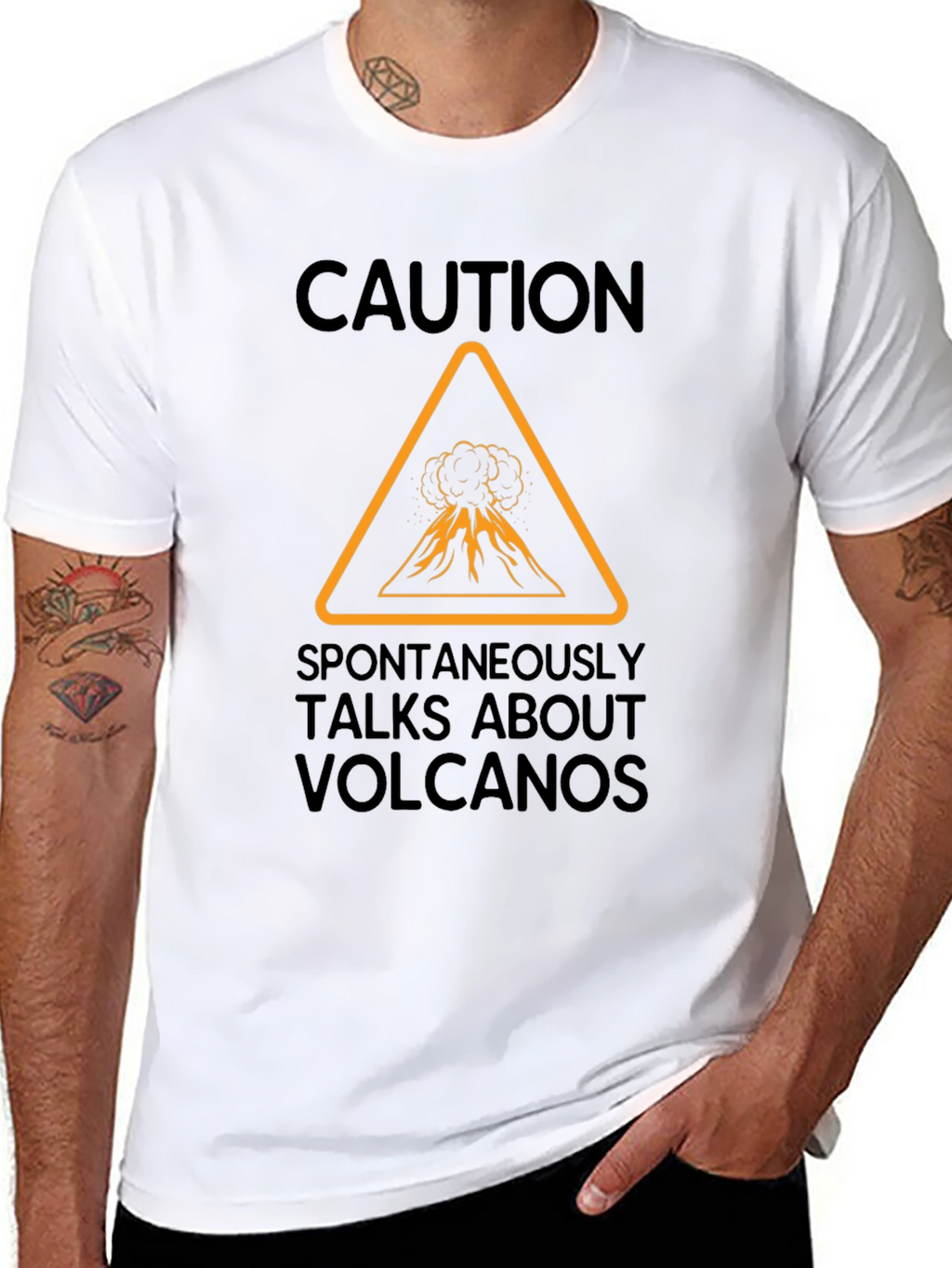 Caution: Volcano Talk T-Shirt - Funny & Unique Design
