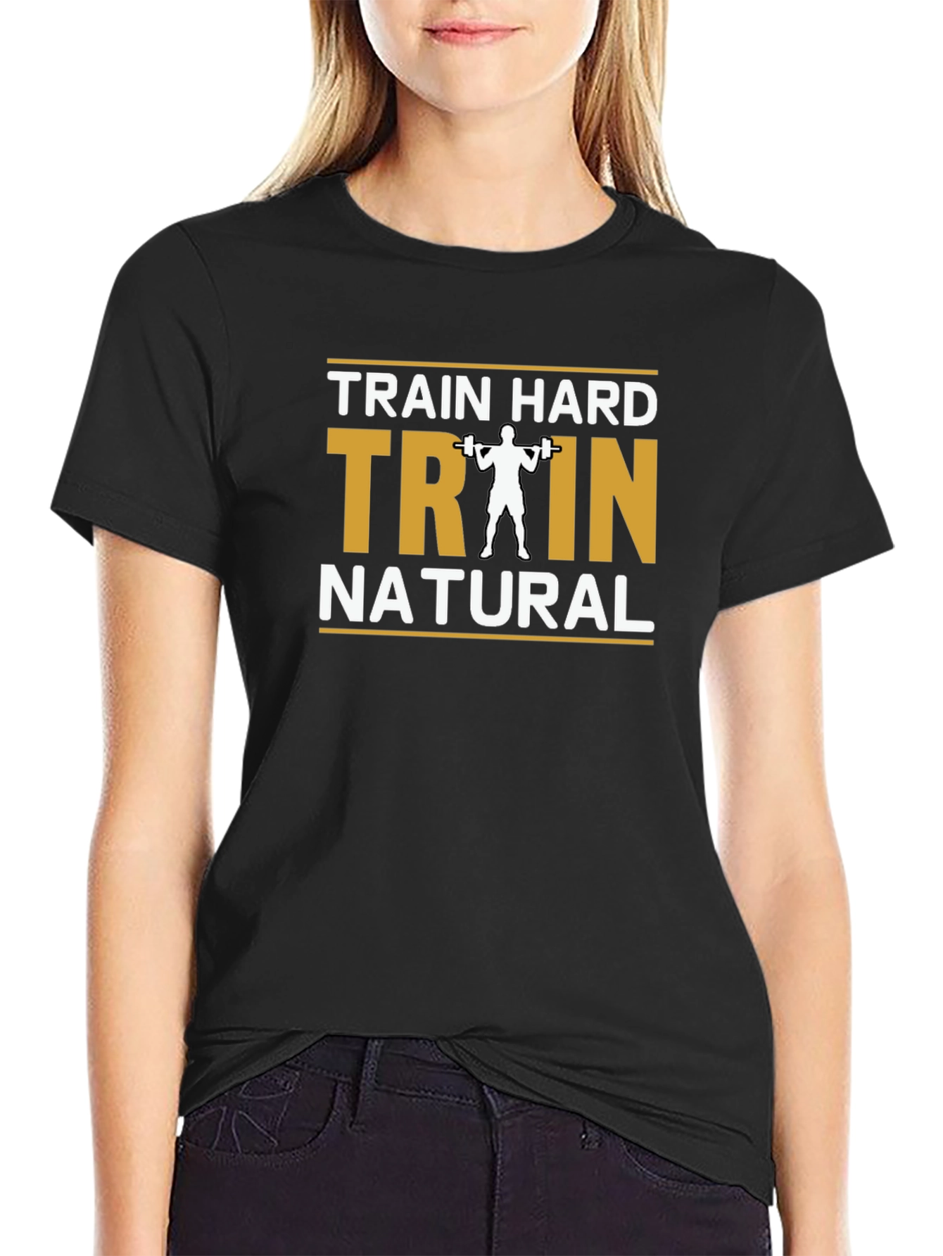 Train Hard Train Natural Black T-Shirt