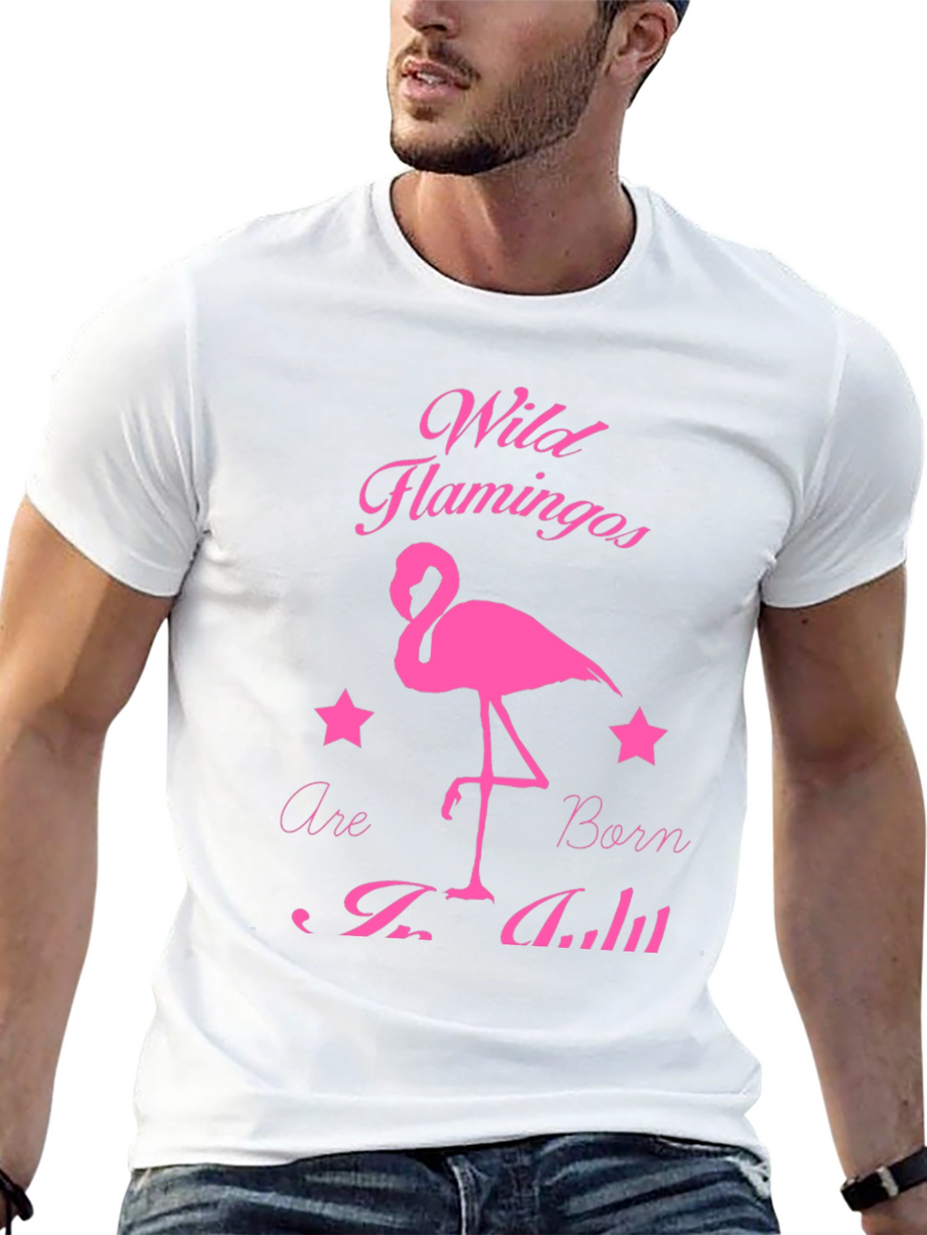 Wild Flamingos Born in July Black T-Shirt